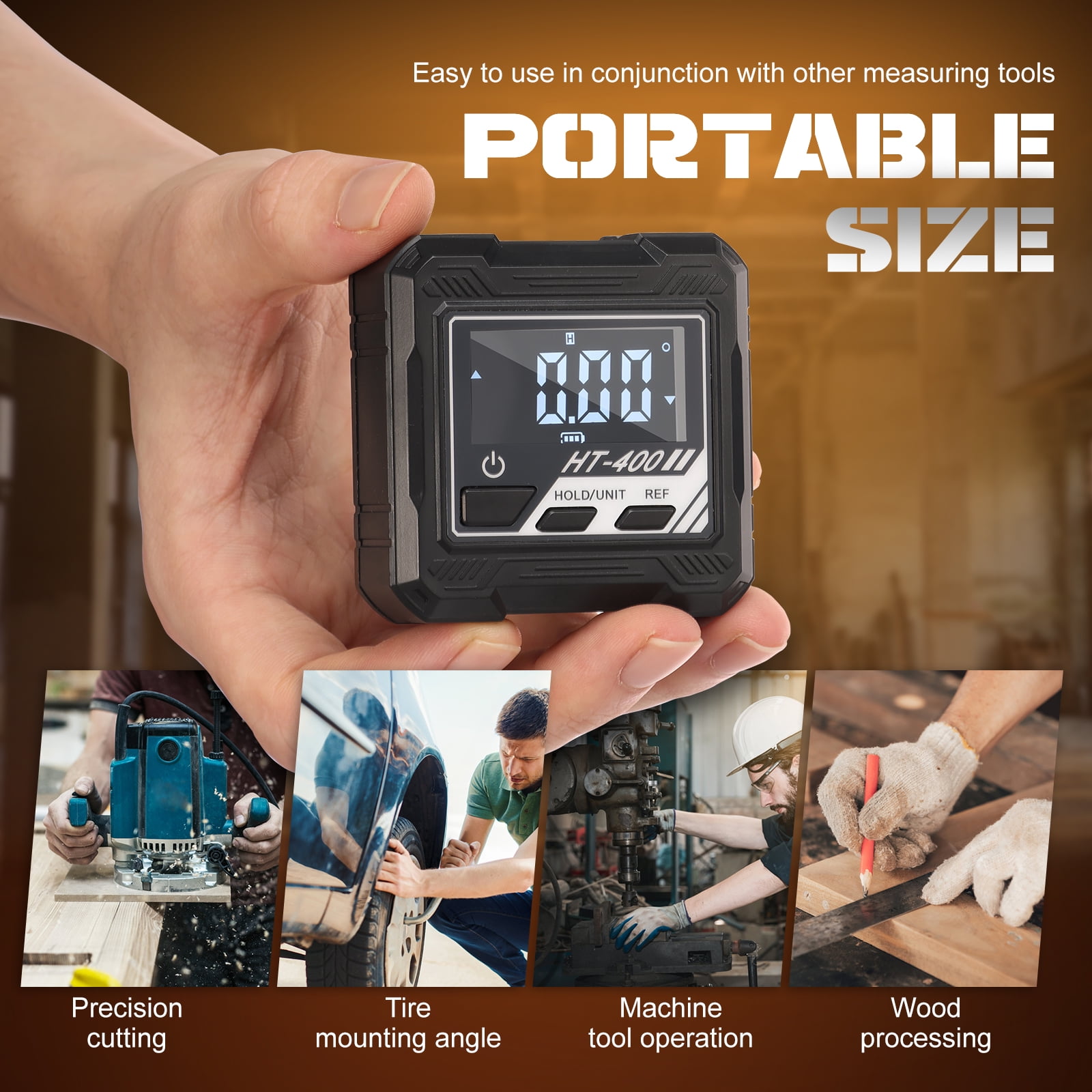 Wakehye Magnetic Digital Angle Gauge, V-Groove Inclinometer Level Box for Carpentry and Table Saw (Black, 1 Pack) j0jqy