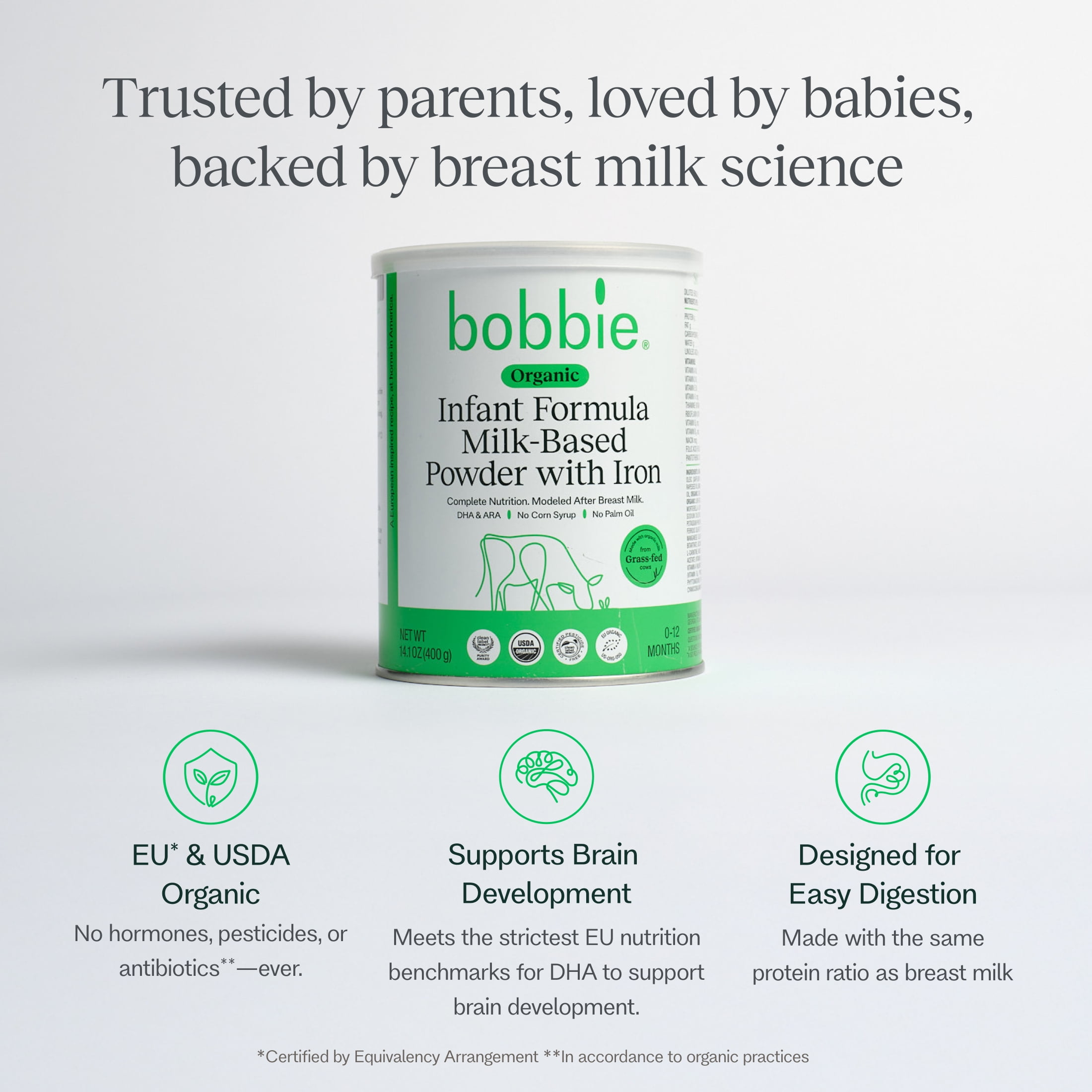 Bobbie Original Formula Organic Baby Powder with Lactose (14.1 oz) hlh4g