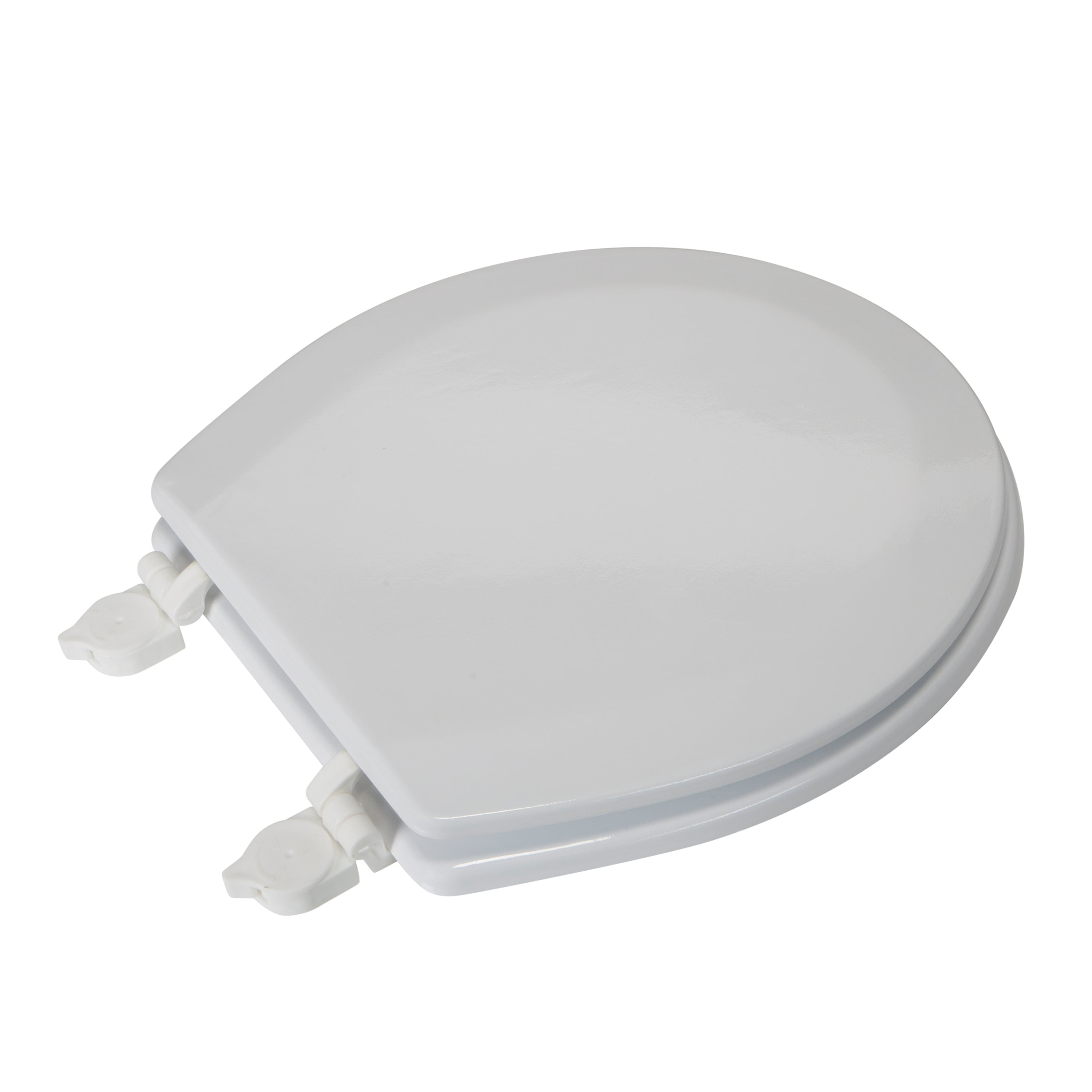 Bath Bliss Beveled Wood Round Toilet Seat (White, 16.5 in) qp0t7