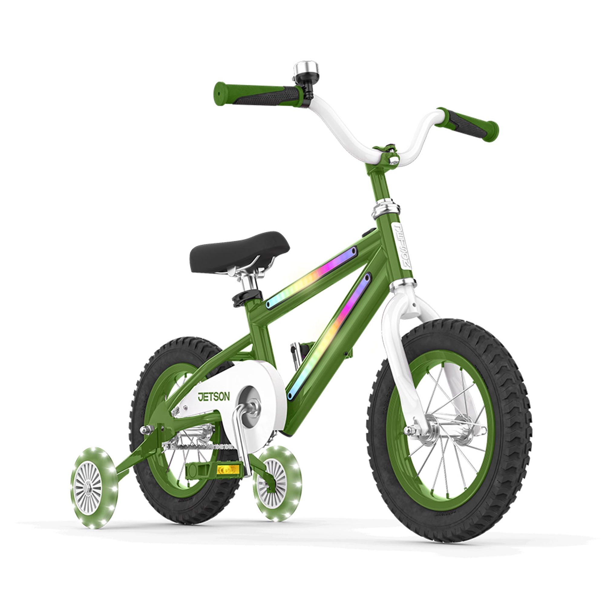 Jetson Light Rider 12 Kids Light-Up Bike with Training Wheels (Green, 12 in) glmw8