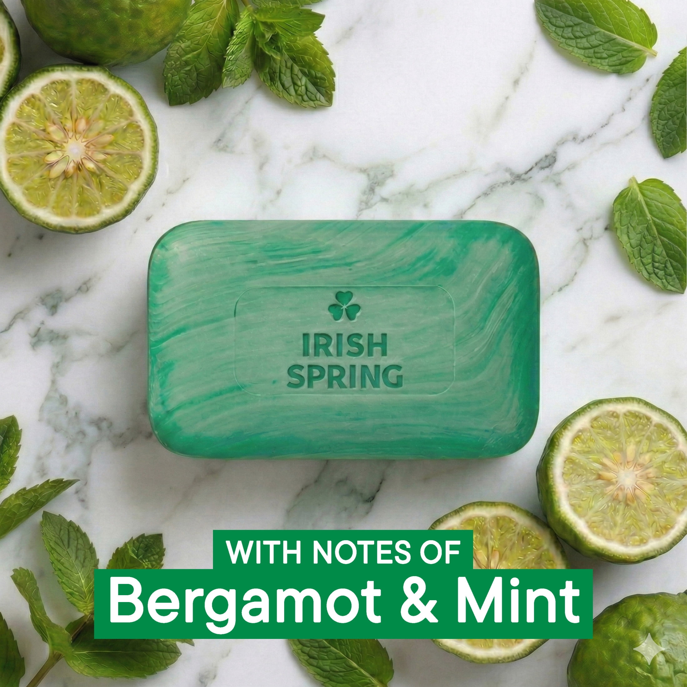 Irish Spring Original Deodorant Bar Soap for Men, Deep Cleaning Formula with Flaxseed Oil (Green, 4 Pack of 3.7 oz Bars) 4h2vz