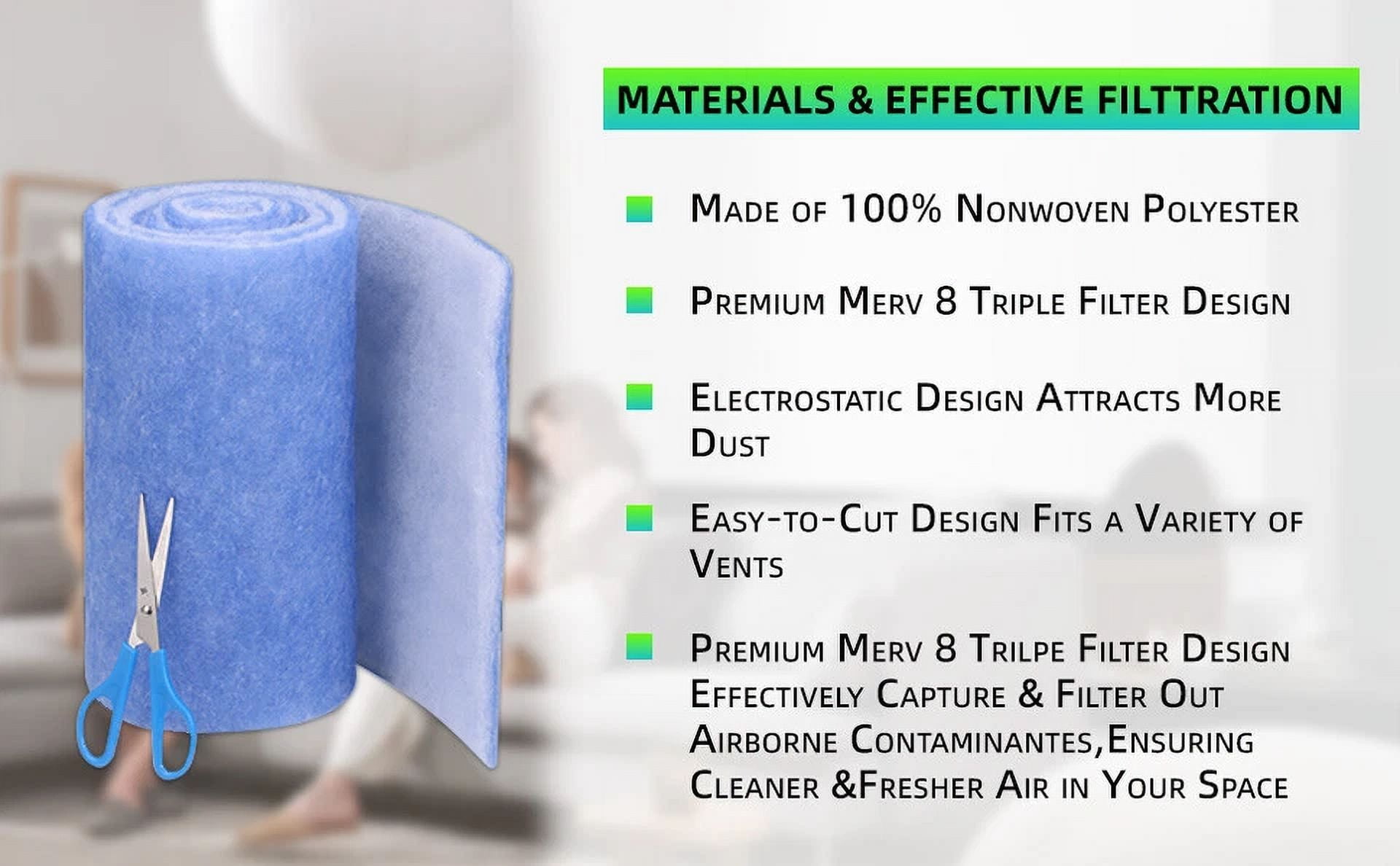Flint Air Vent Filter Kit Electrostatic Roll (Cut-to-Fit, 24 in x 120 in) ufdci
