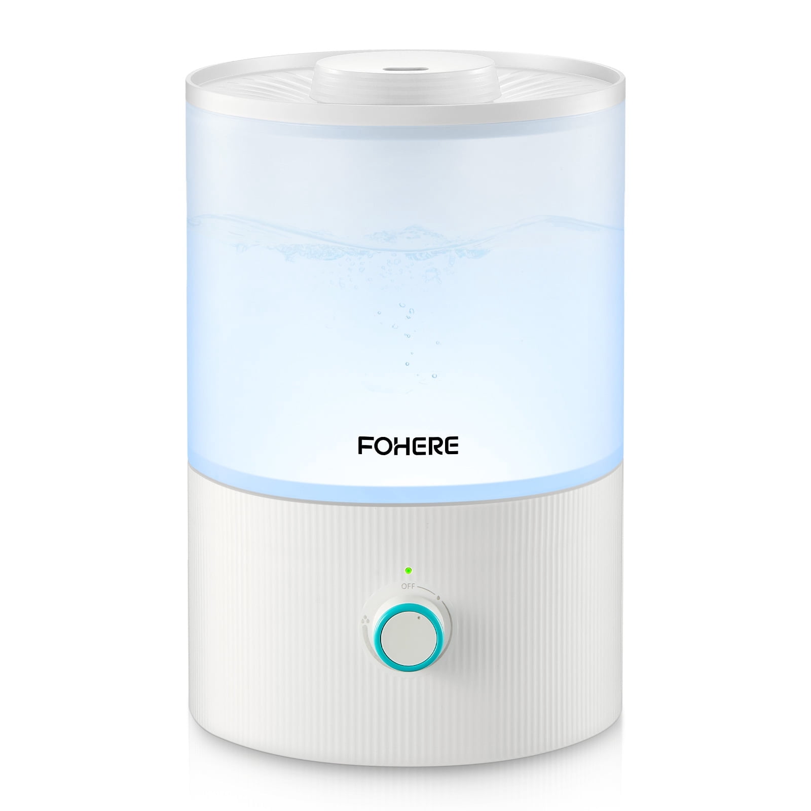 FOHERE Ultrasonic Cool Mist Humidifier for Bedroom and Nursery, Top Fill Essential Oil Diffuser with 7-Color Night Light (White, 0.85 gal) 0tdmr
