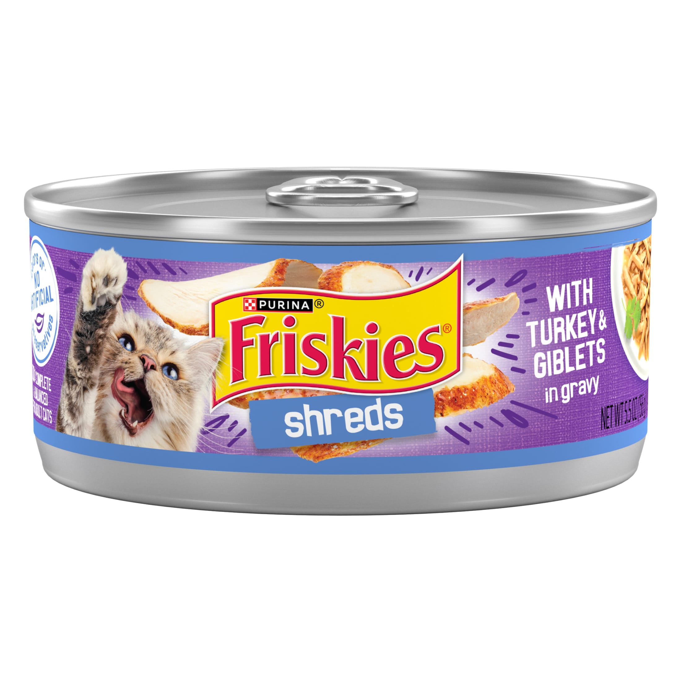 Friskies Shreds Wet Cat Food, Turkey and Giblets in Gravy (5.5 oz) qzo3f