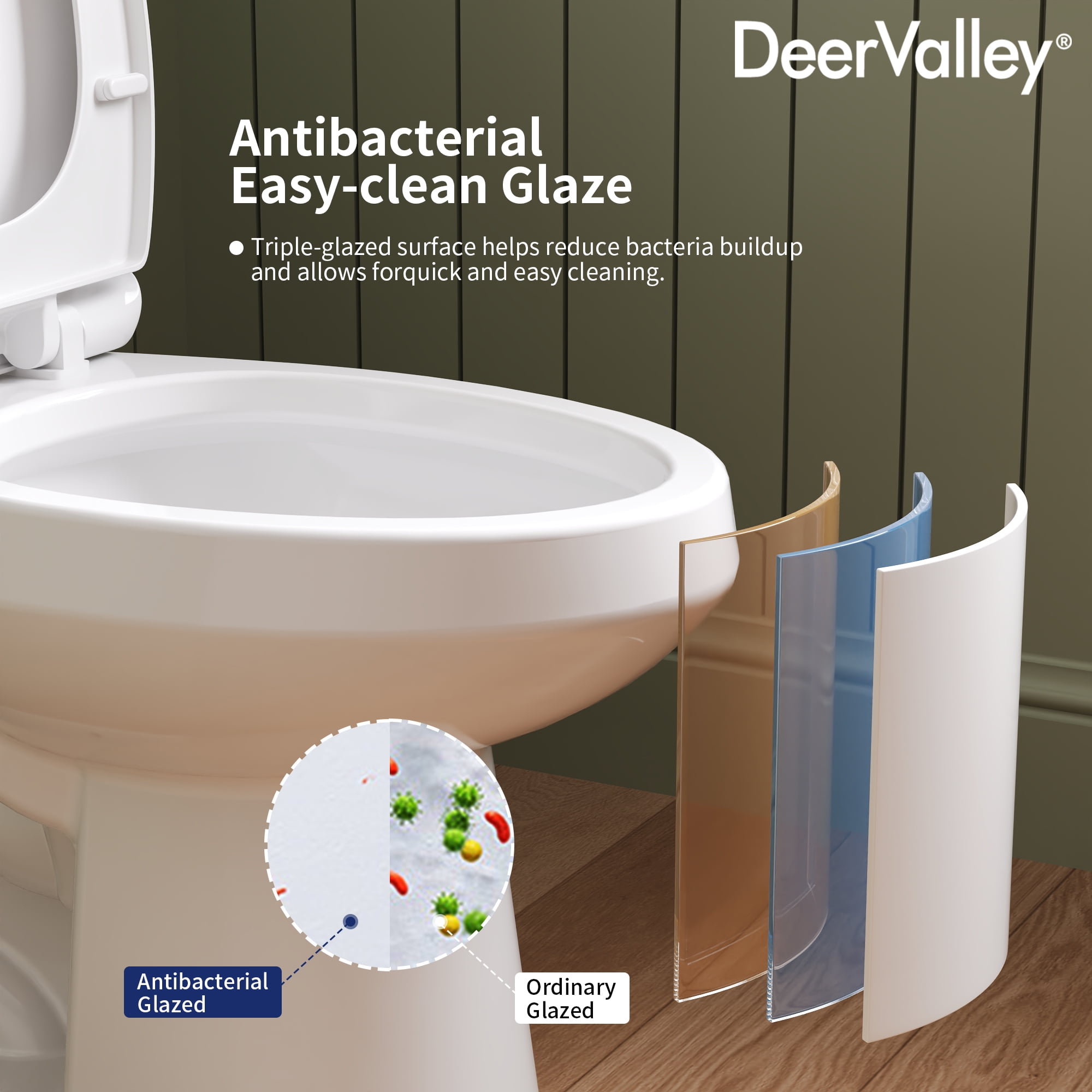 DeerValley 2-Piece Elongated Chair Height Toilet with Soft Close Seat (White, 1.28 GPF) 7mrc5