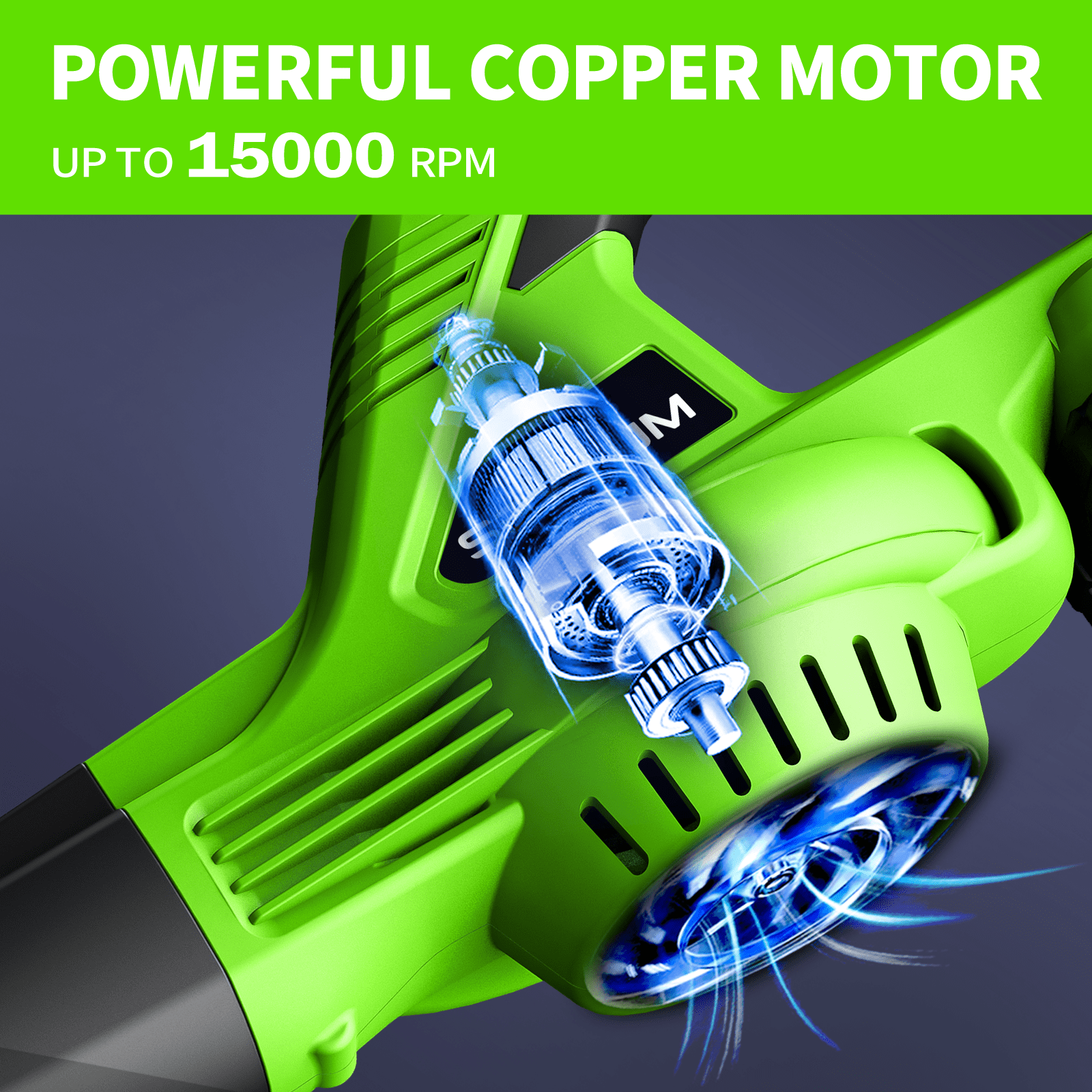 SEYVUM 20V Cordless Leaf Blower, Electric Power Sweeper for Lawn and Garden Maintenance (2 Batteries, 150 MPH) 1xn7j