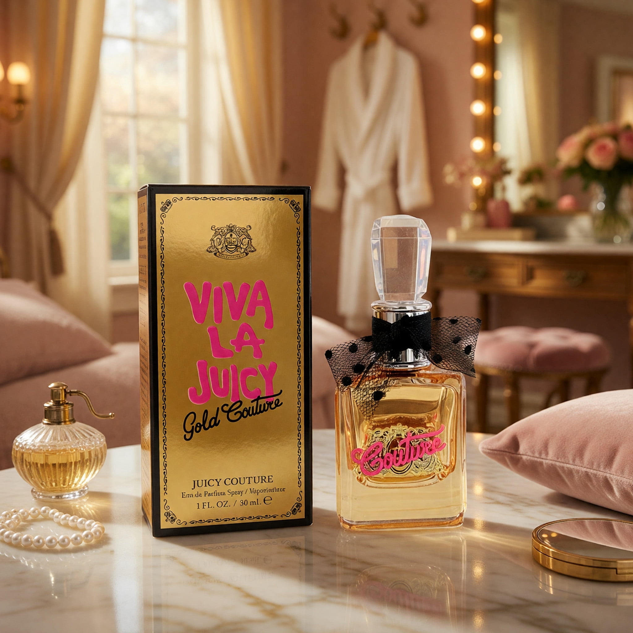 Juicy Couture Viva La Juicy Gold Couture Eau De Parfum Spray for Women (Gold, 3.4 oz) r266w