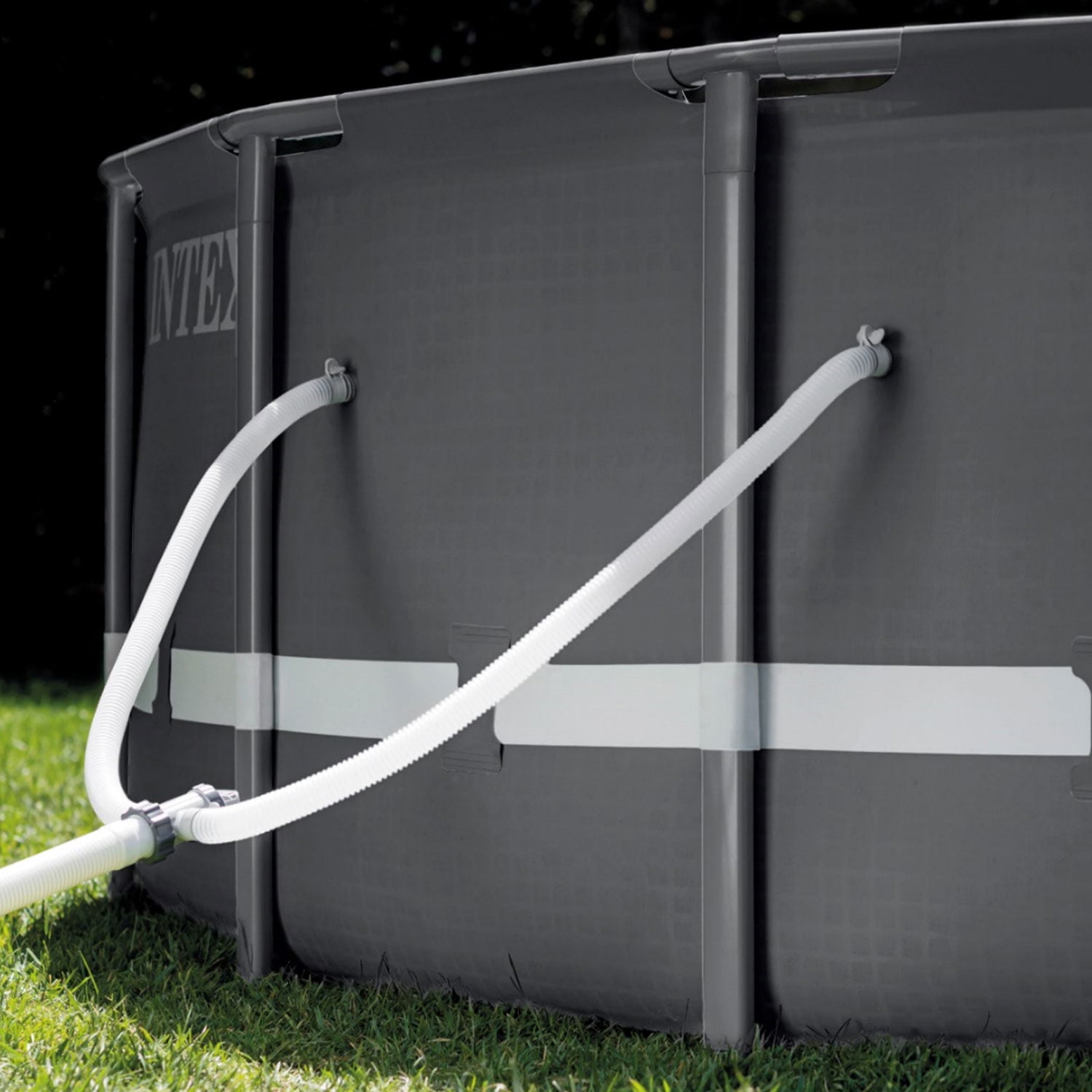 Intex Ultra XTR Above Ground Swimming Pool Set with Filter Pump (Gray, 14 ft x 42 in) knk28