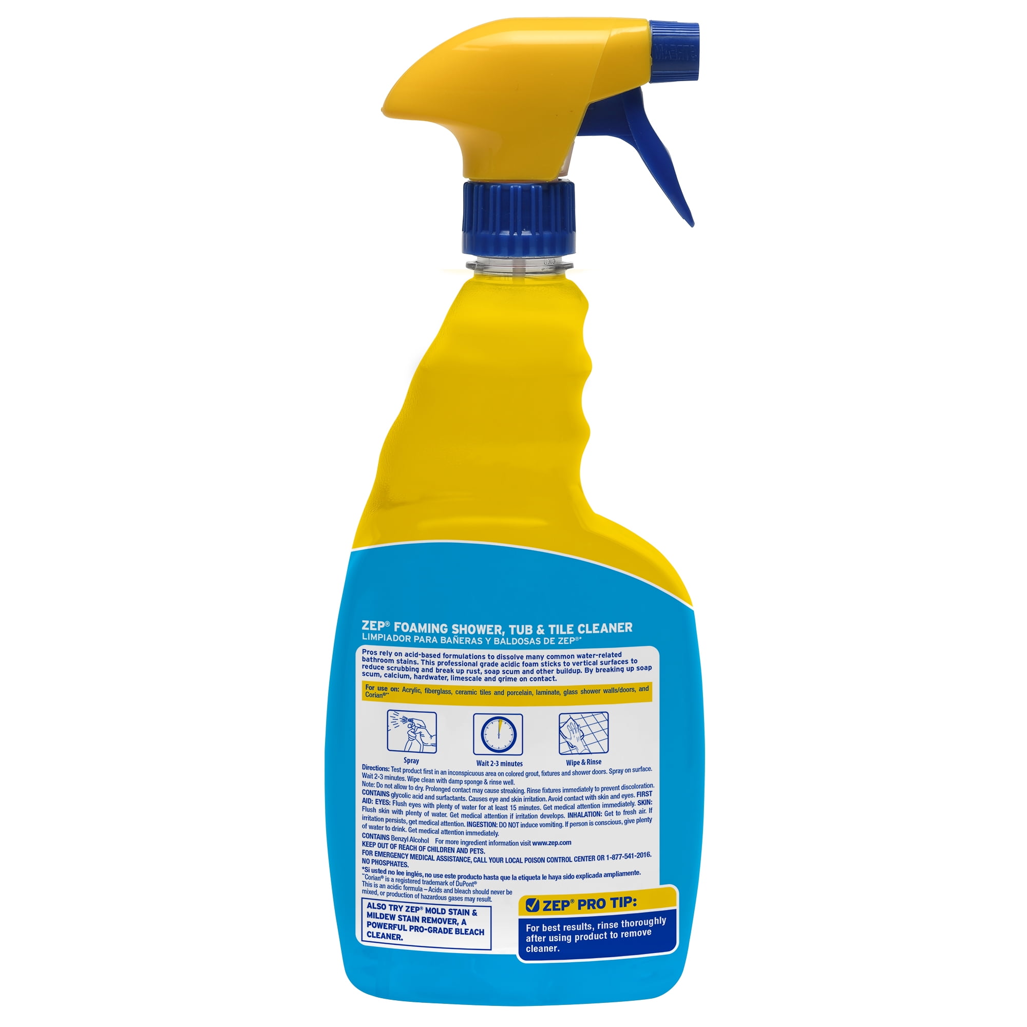 Zep Foaming Tub and Tile Cleaner Acidic Formula for Bathroom Surfaces (19 oz) ld92i