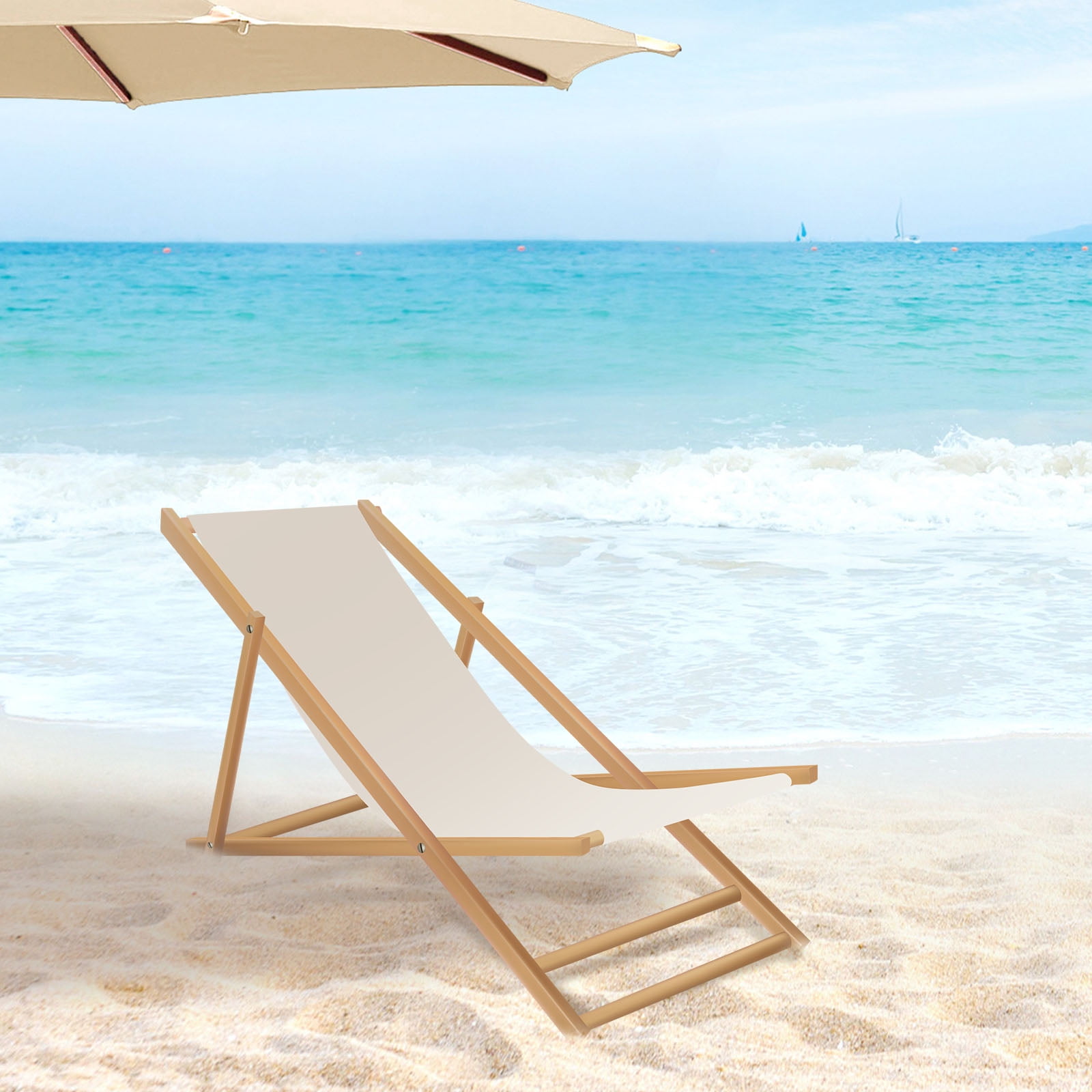 FYJUCPA Sling Chair Replacement Fabric, Heavy-Duty Outdoor Patio Canvas for Lounge and Beach Chairs (Beige, 45.3 x 16.9 in) ua5ym