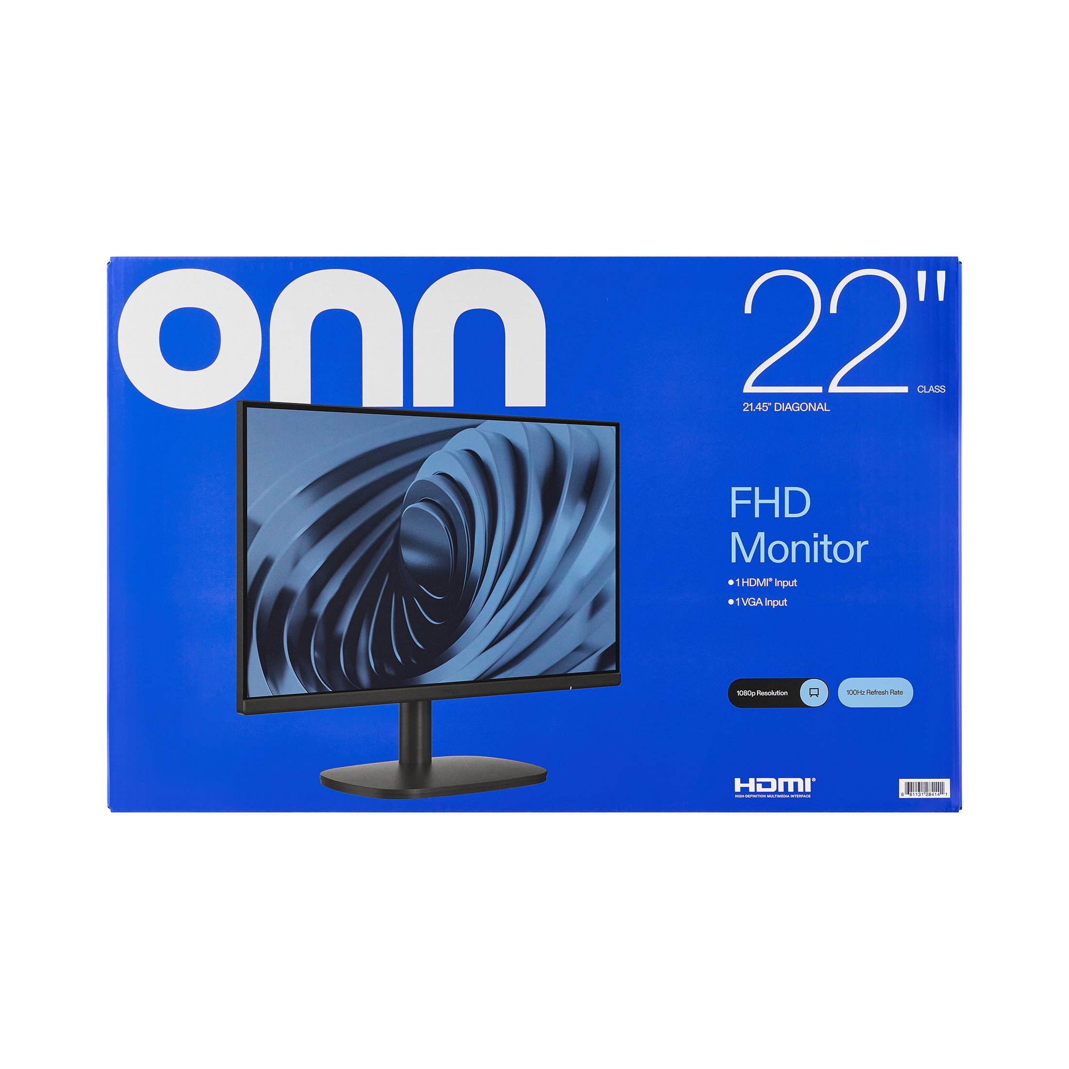 onn 22-inch FHD 1080p Office Monitor with 100Hz Refresh Rate and Adjustable Stand (Black, 22 in) y675m