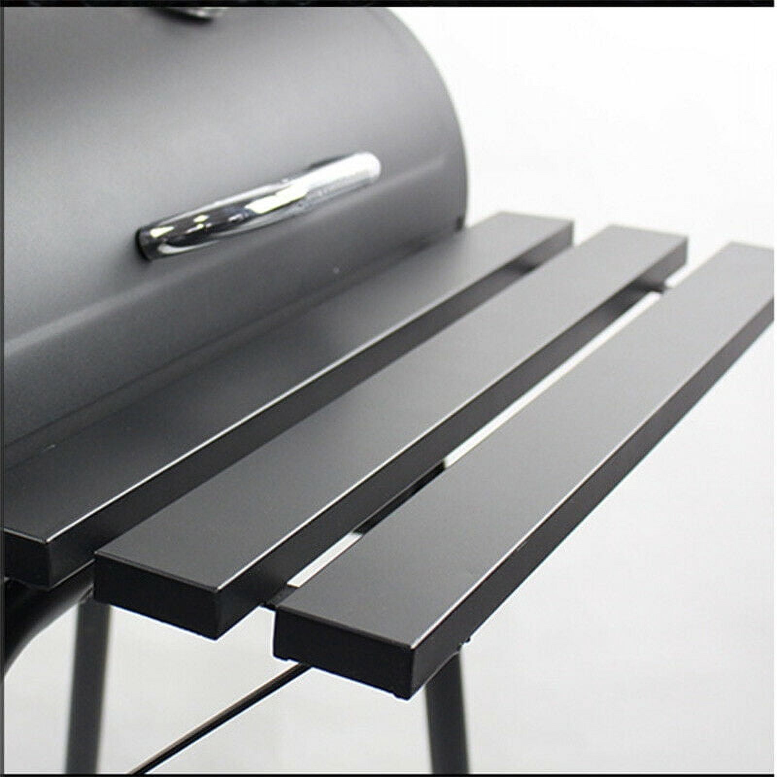 Intbuying 30 in BBQ Charcoal Grill with Offset Smoker Box and Side Shelf (Black, 30 in) k32bp