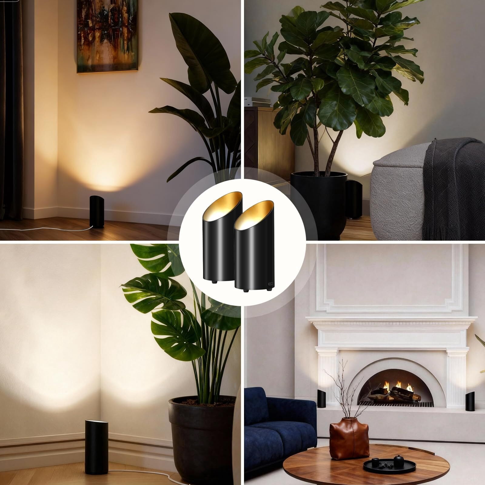 Huzeijin Wireless LED Uplight with Remote and Timer (Dimmable, 3 Color Temperatures, 1 Pack) 2yfty