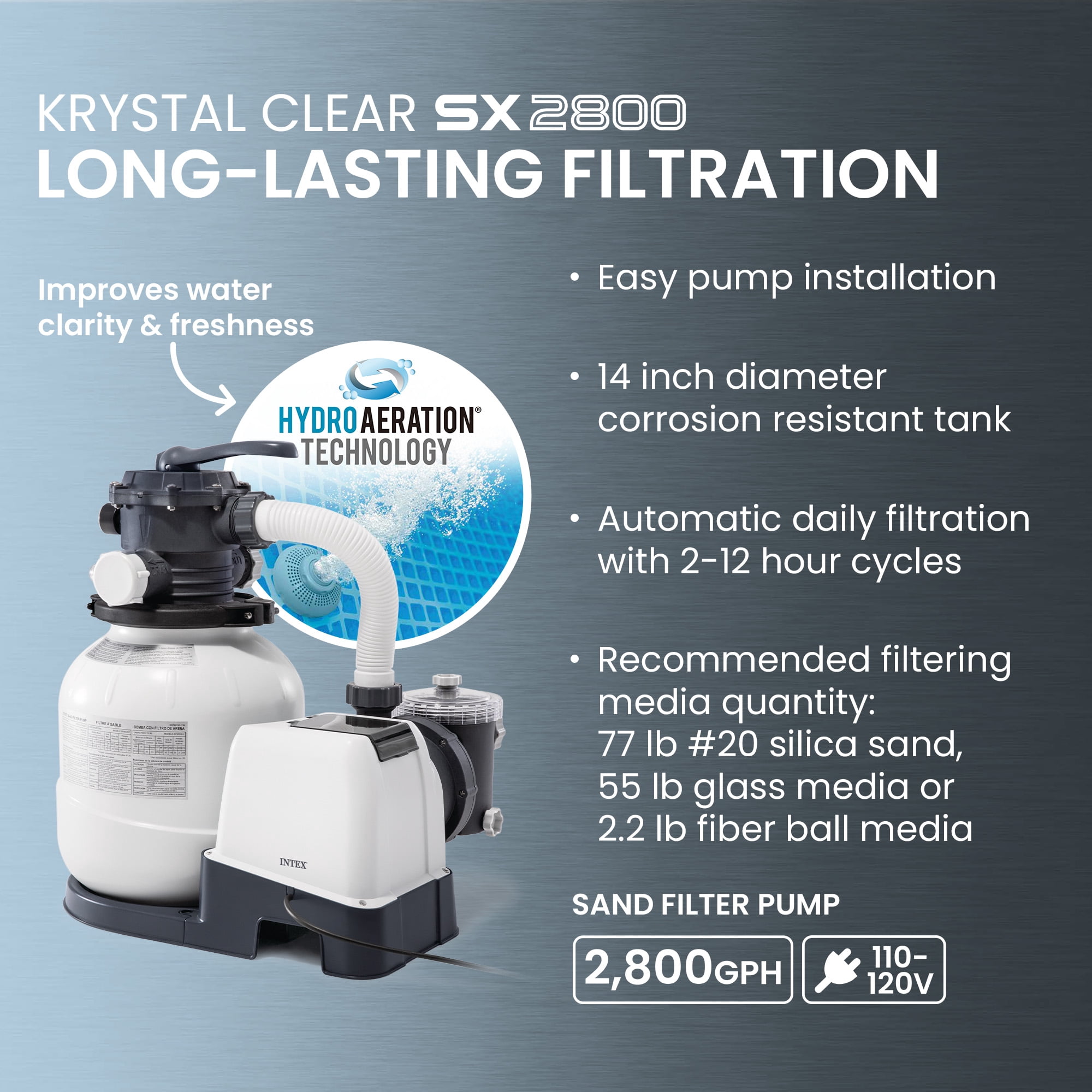 Intex Ultra XTR Above Ground Pool with Krystal Clear Saltwater System (Gray, 32 ft x 16 ft x 52 in) 854wn