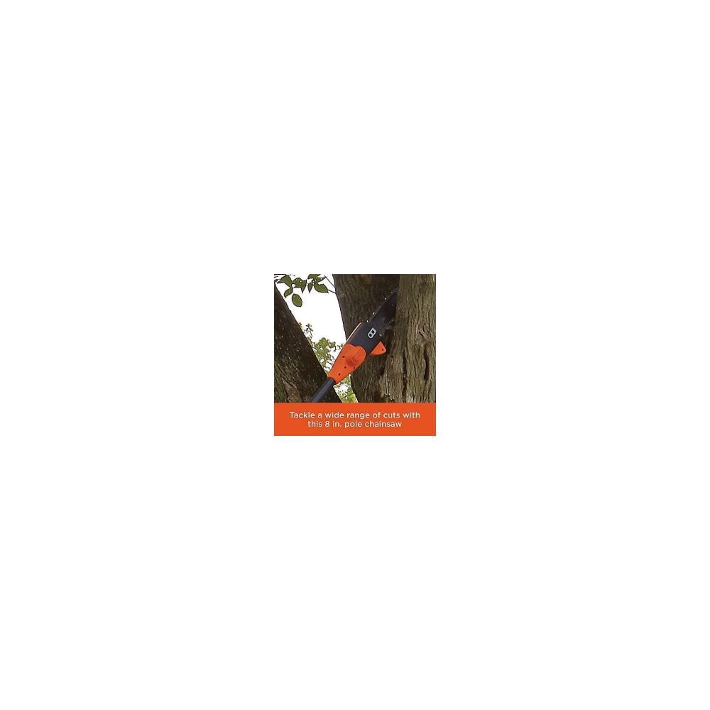 BLACK+DECKER 20V MAX Cordless Pole Saw with Extension Handle (Black, 8 in. Bar) g8bcq