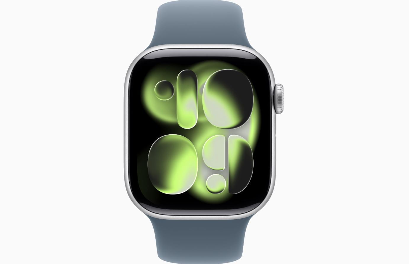Apple Watch Series 11 GPS 46mm Silver Aluminum Case with Anchor Blue Sport Band (M/L) v47yb