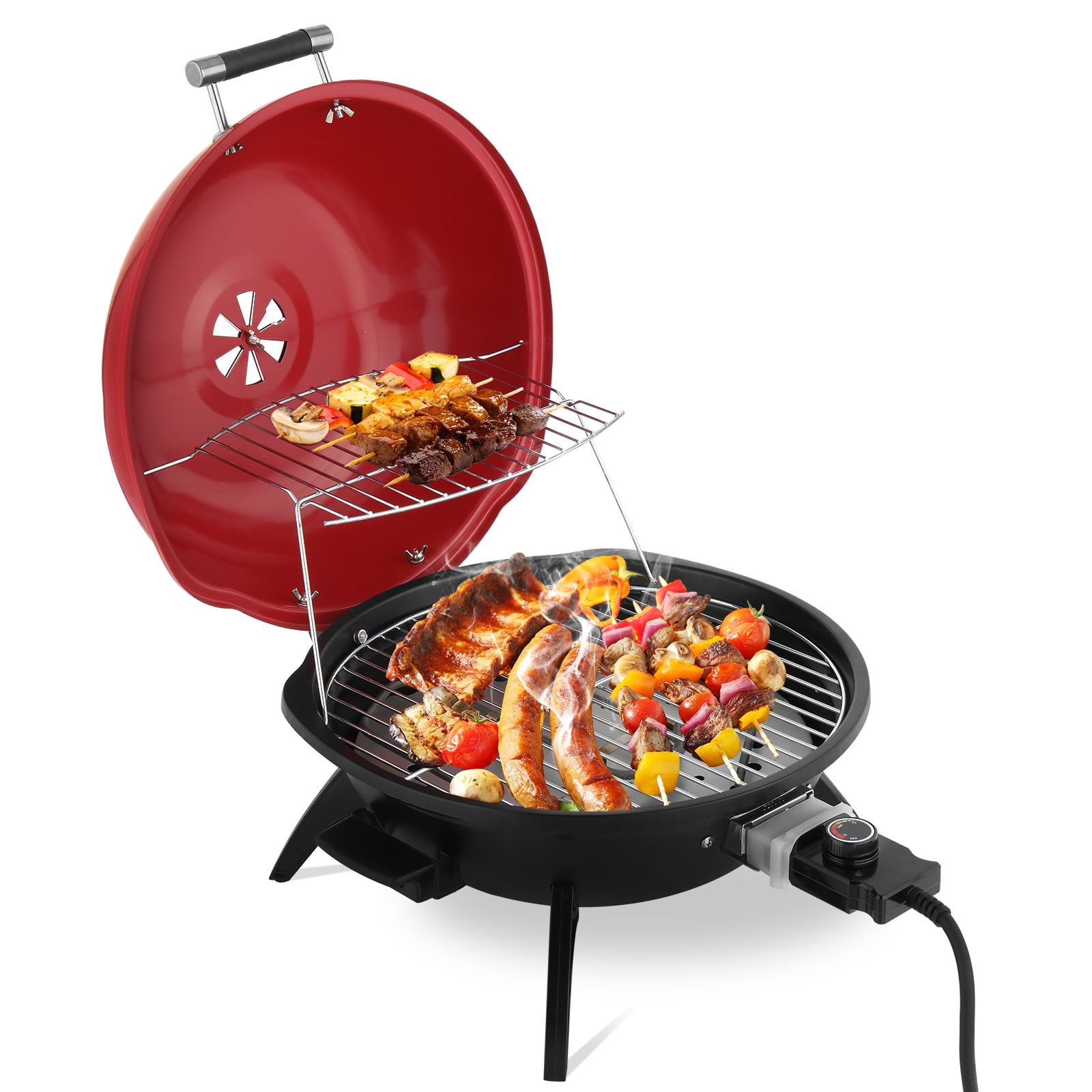 BAYUELSWU Electric BBQ Grill, Portable Tabletop Barbecue with Precise Temperature Control (Black, 1600W) s03jz