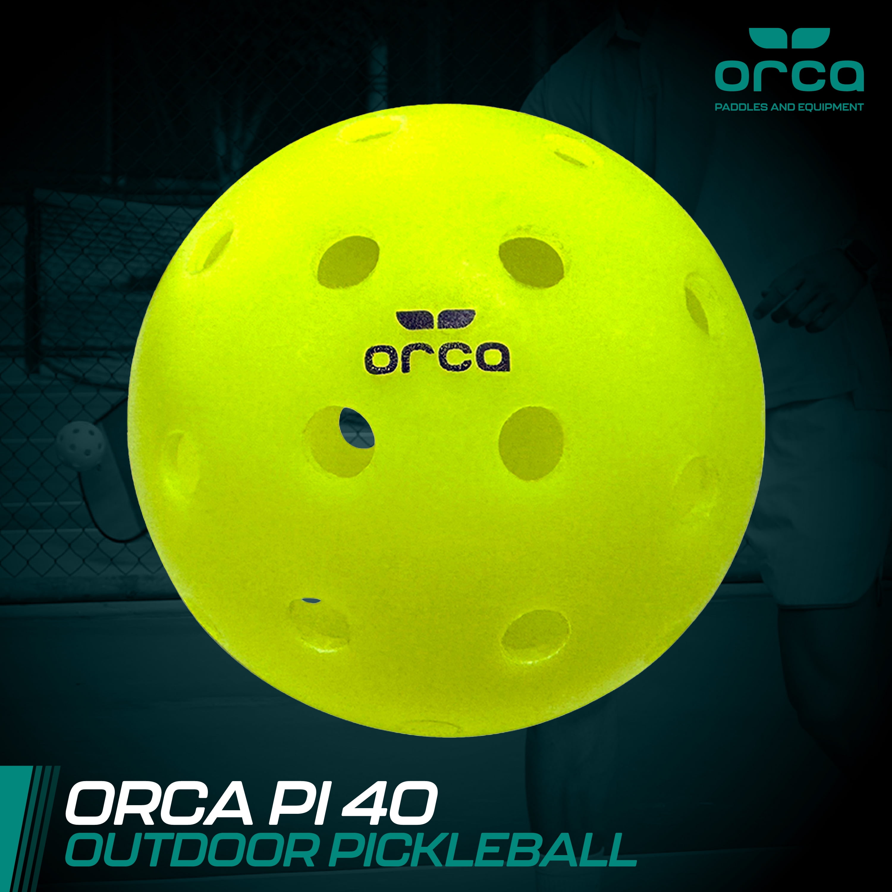 Orca Pi 40 Outdoor Pickleballs (Yellow, 6 Pack) pzy17
