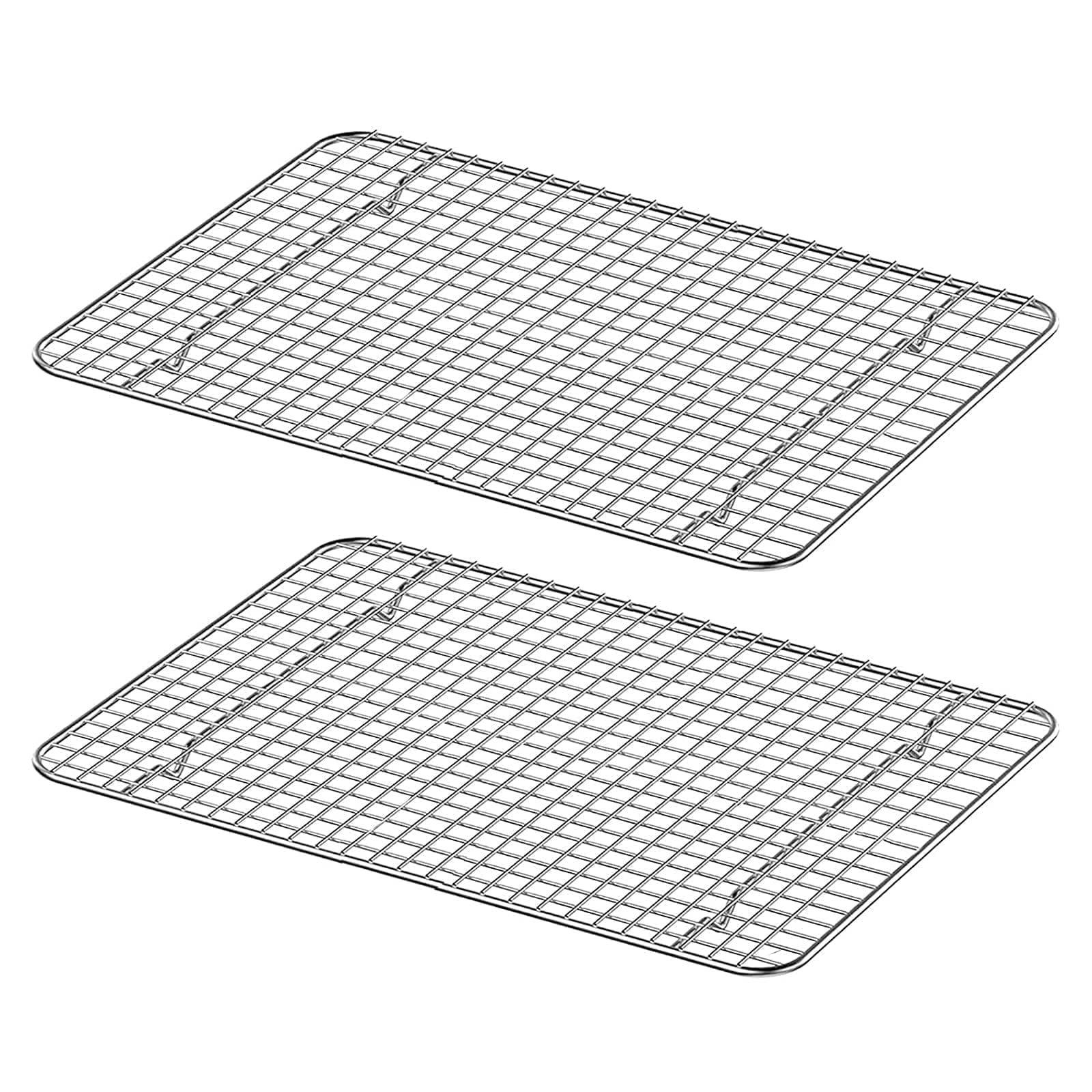 Luvan Stainless Steel Cooling Rack for Baking and Roasting (Silver, 10 in x 15 in, 2-Pack) ethl9