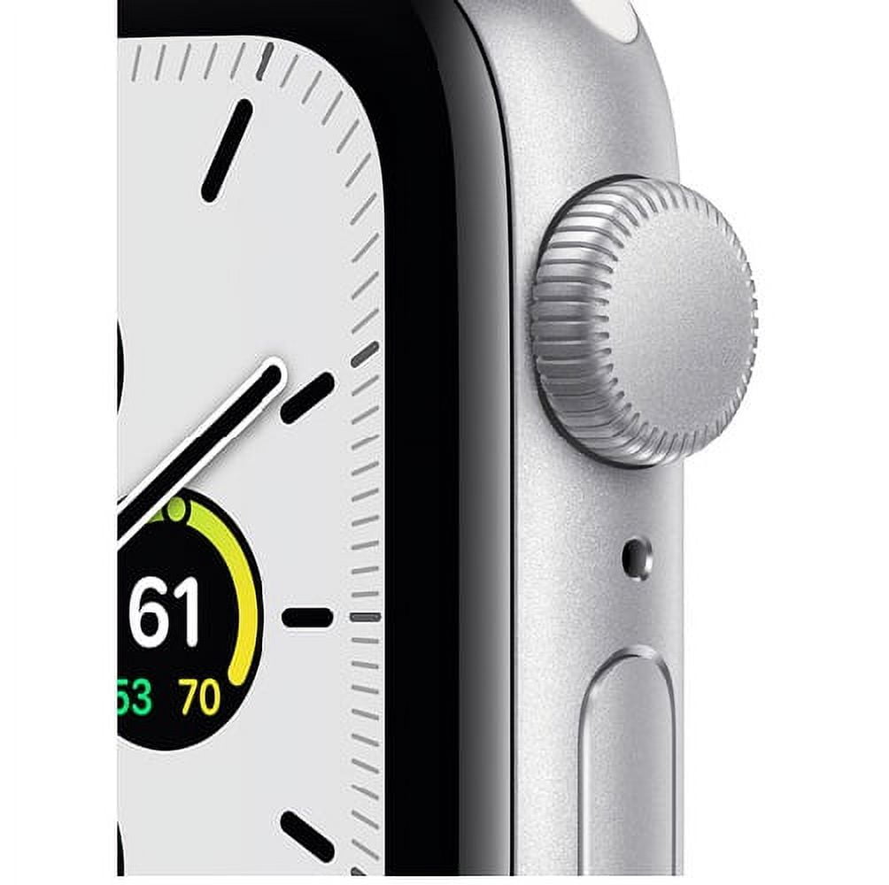 Apple Watch SE GPS Smartwatch (Silver Aluminum Case, White Sport Band, 40mm) m6e1o