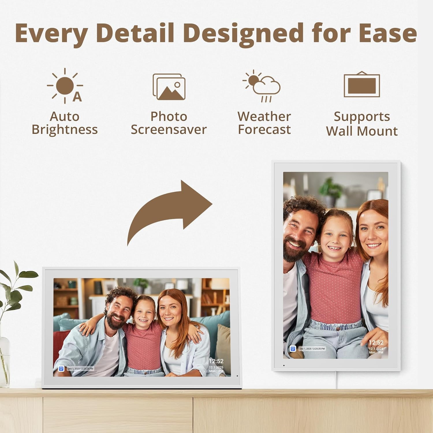Dragon Touch 21.5 Inch Smart Digital Calendar and Family Planner with Chore Chart (White, 21.5 in) e8jpj