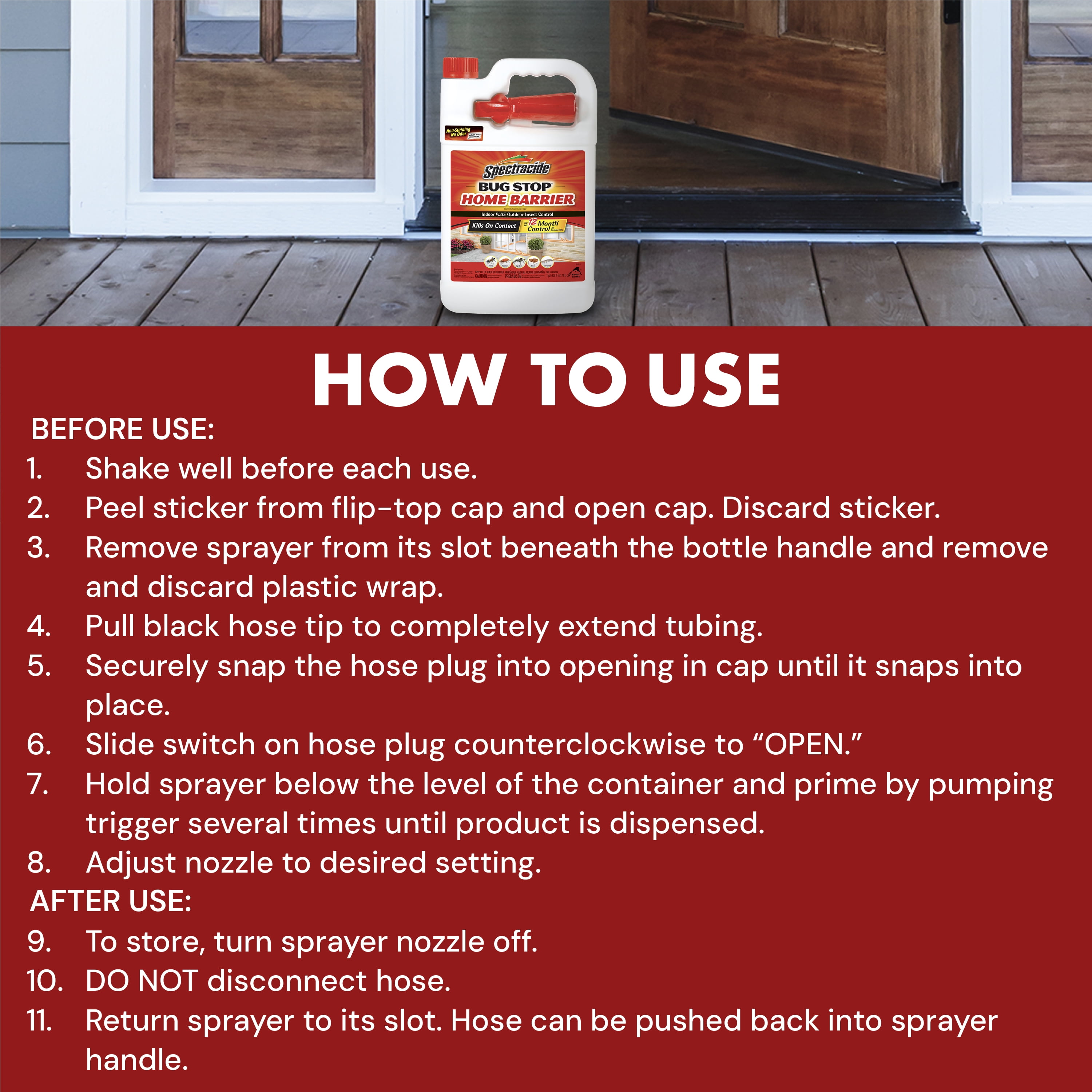 Spectracide Bug Stop Home Barrier Insect Control Spray (Clear, 128 fl oz) jhmfq