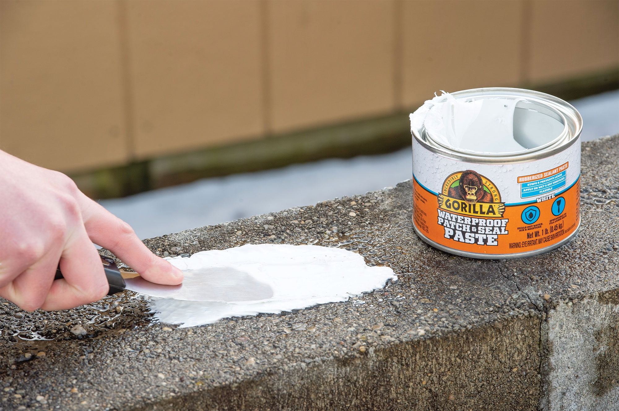 Gorilla Waterproof Patch and Seal Paste, Heavy-Duty Adhesive Sealant (White, 16 oz) ephwe