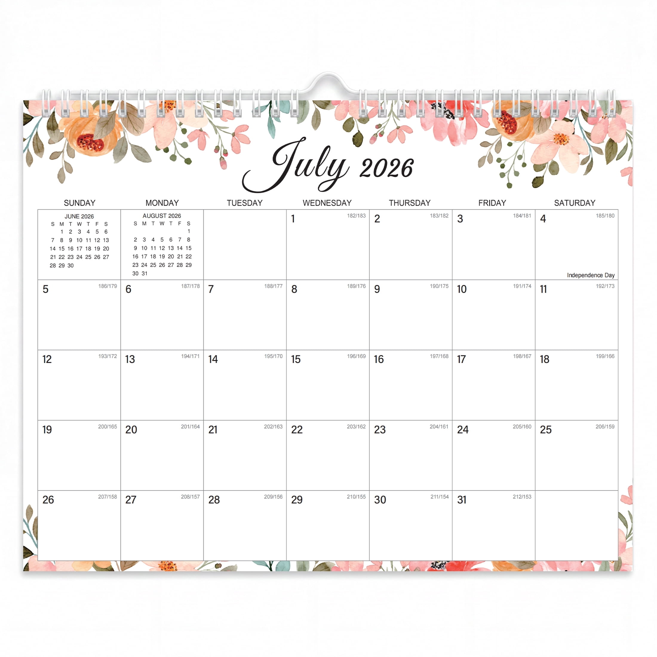 ViVin Monthly Wall Calendar, 18-Month Planner with Floral Designs (8.5 in x 11 in) 3t22o