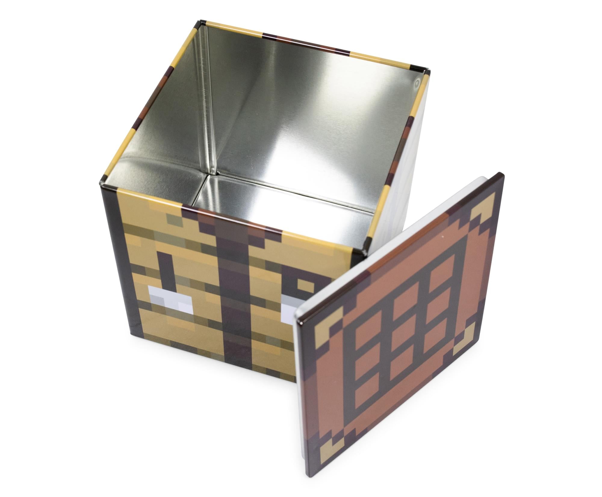 Minecraft Crafting Table Metal Storage Box Organizer with Lid (Brown, 4 in) boezd