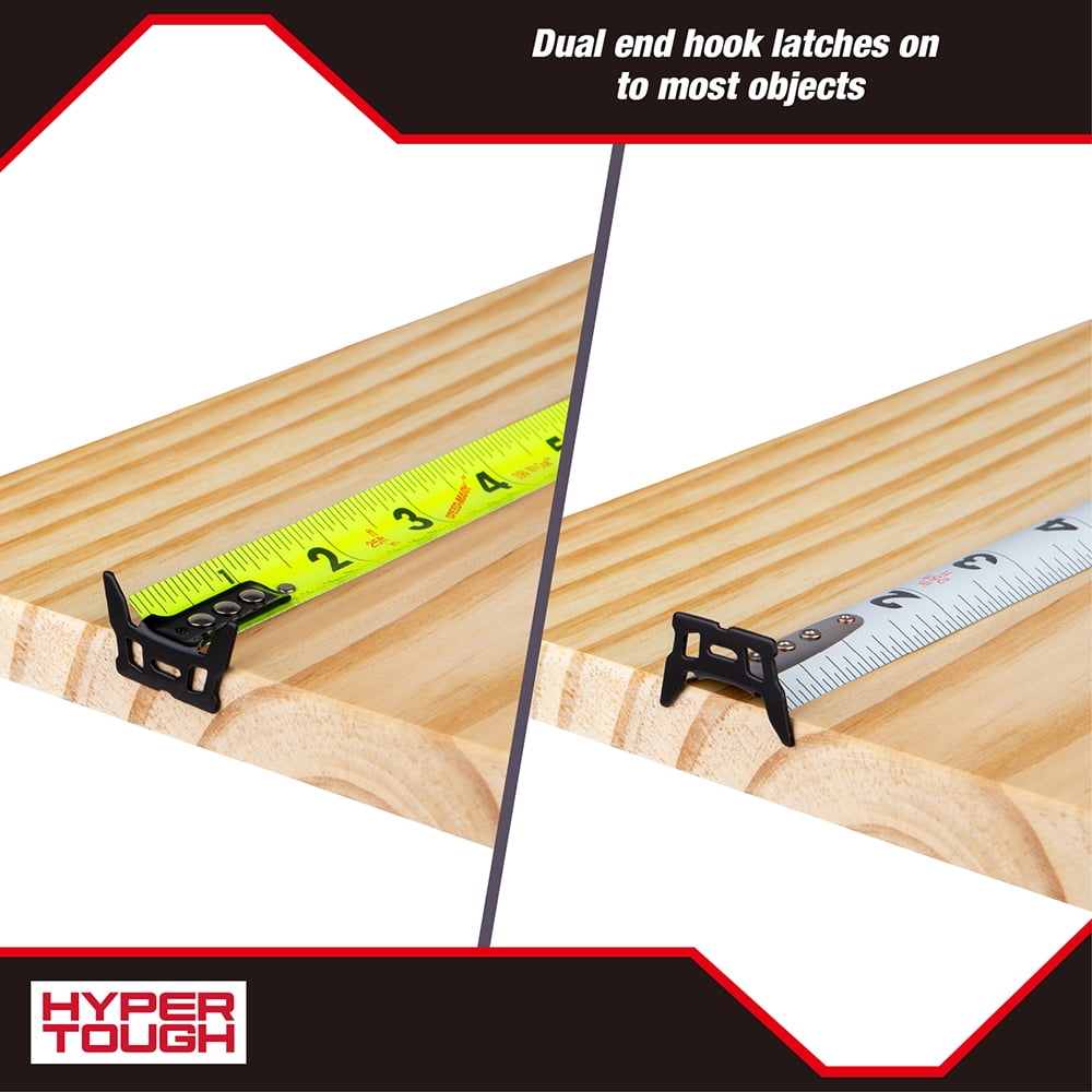 Hyper Tough True Control Tape Measure with High-Visibility Blade (Grey, 25 ft) wrgwi