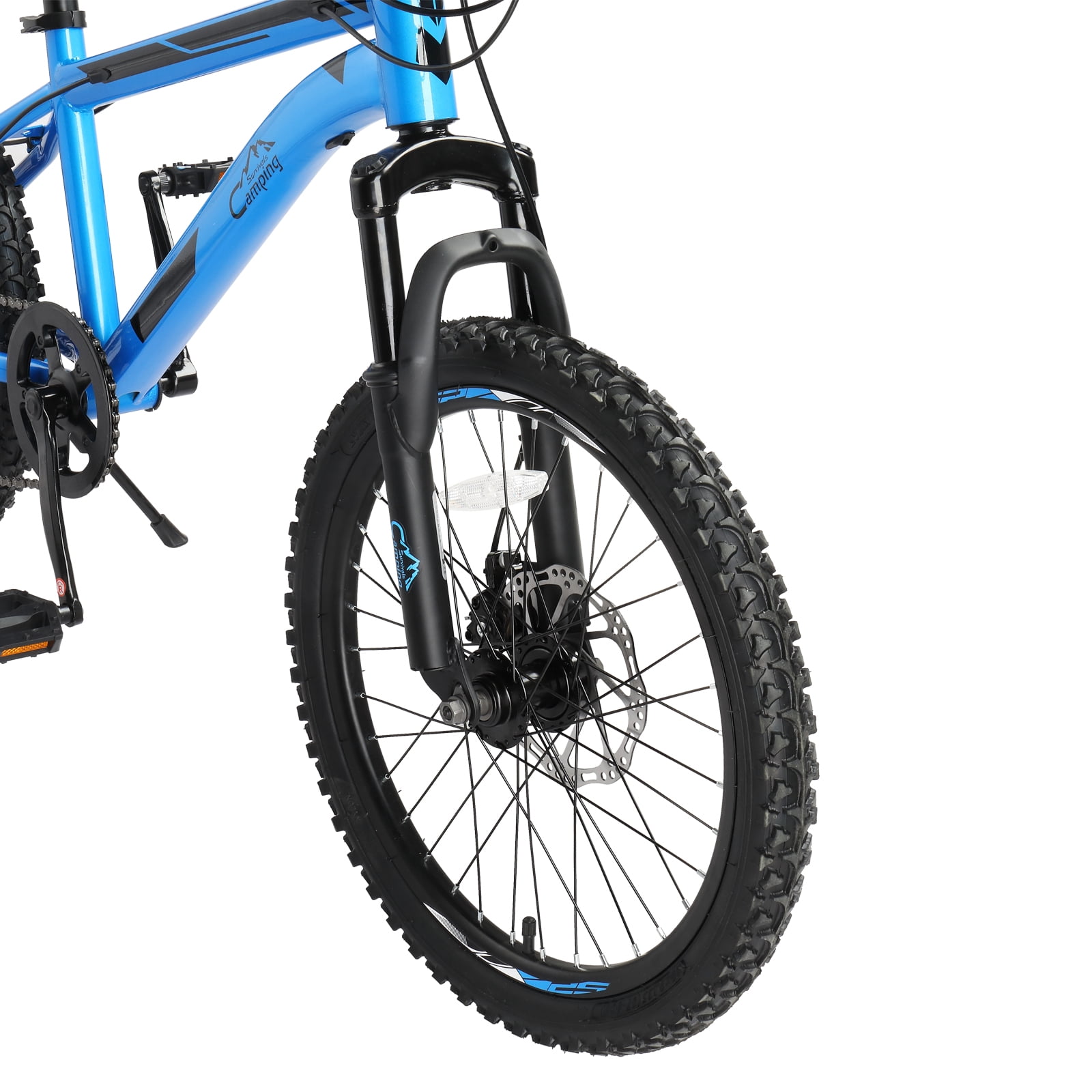 Ktaxon 20 Inch Mountain Bike, 7-Speed Kids Trail Bicycle with Front Suspension and Disc Brakes (Blue, 20 in) jxxix