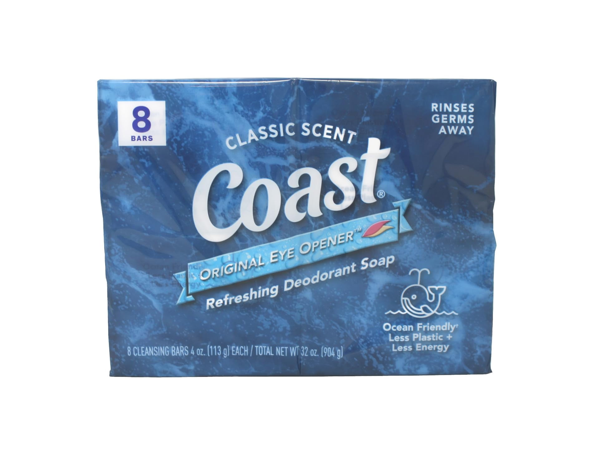 Coast Refreshing Deodorant Bar Soap, Classic Scent, Deep Cleansing Formula (4 Pack, 3.2 oz per bar) dv1xl