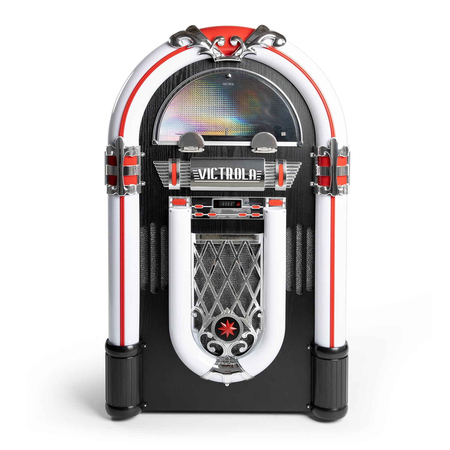 Victrola Mayfield Full-Size Jukebox Record Player with Bluetooth and LED Lighting (Black) oyvnt