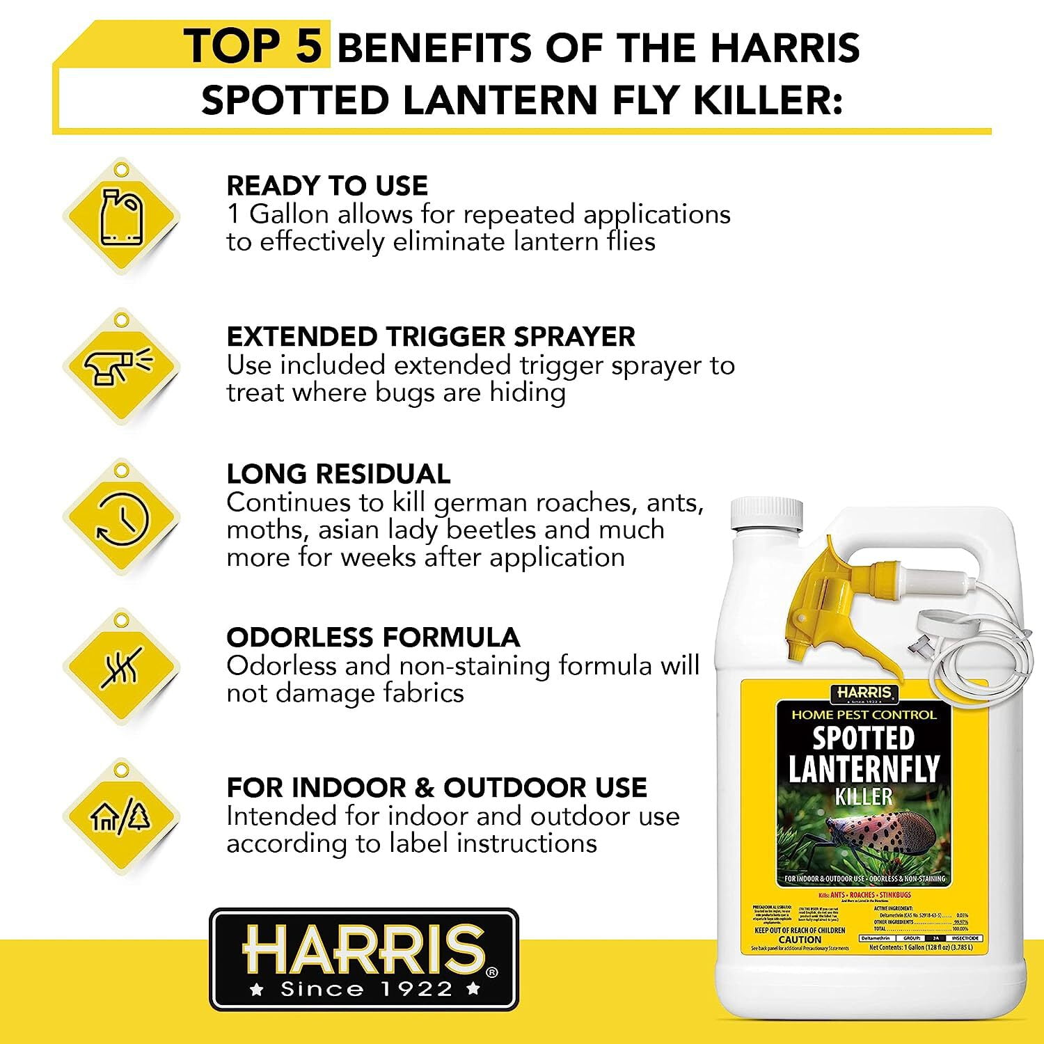 Harris Insect Killer Liquid Spray, Indoor and Outdoor Pest Control (128 fl oz) sao0l