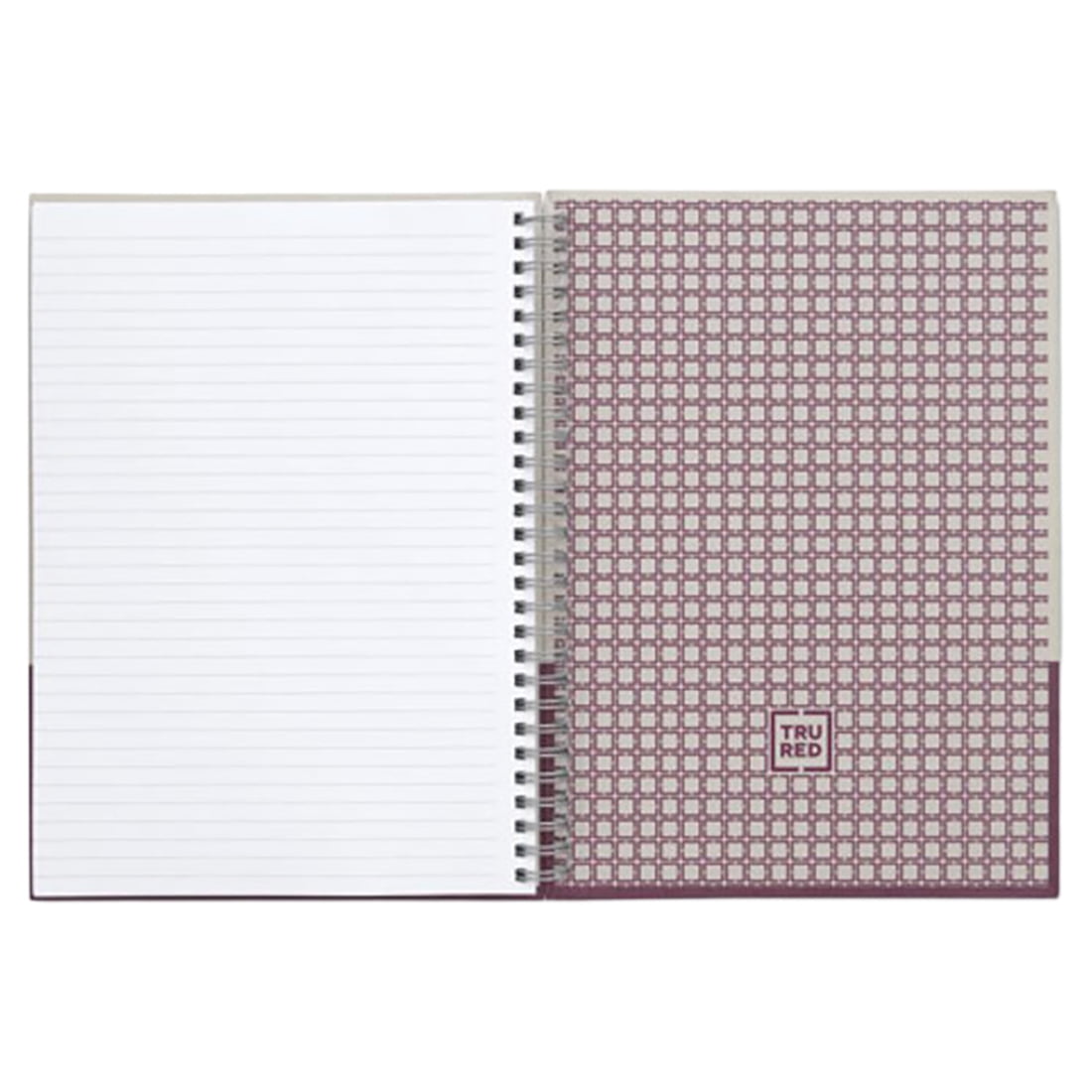 WorkLife Brands TRU RED Hard Cover Ruled Notebook (Gray/Purple, 6.5 in x 9.5 in) 95z4w