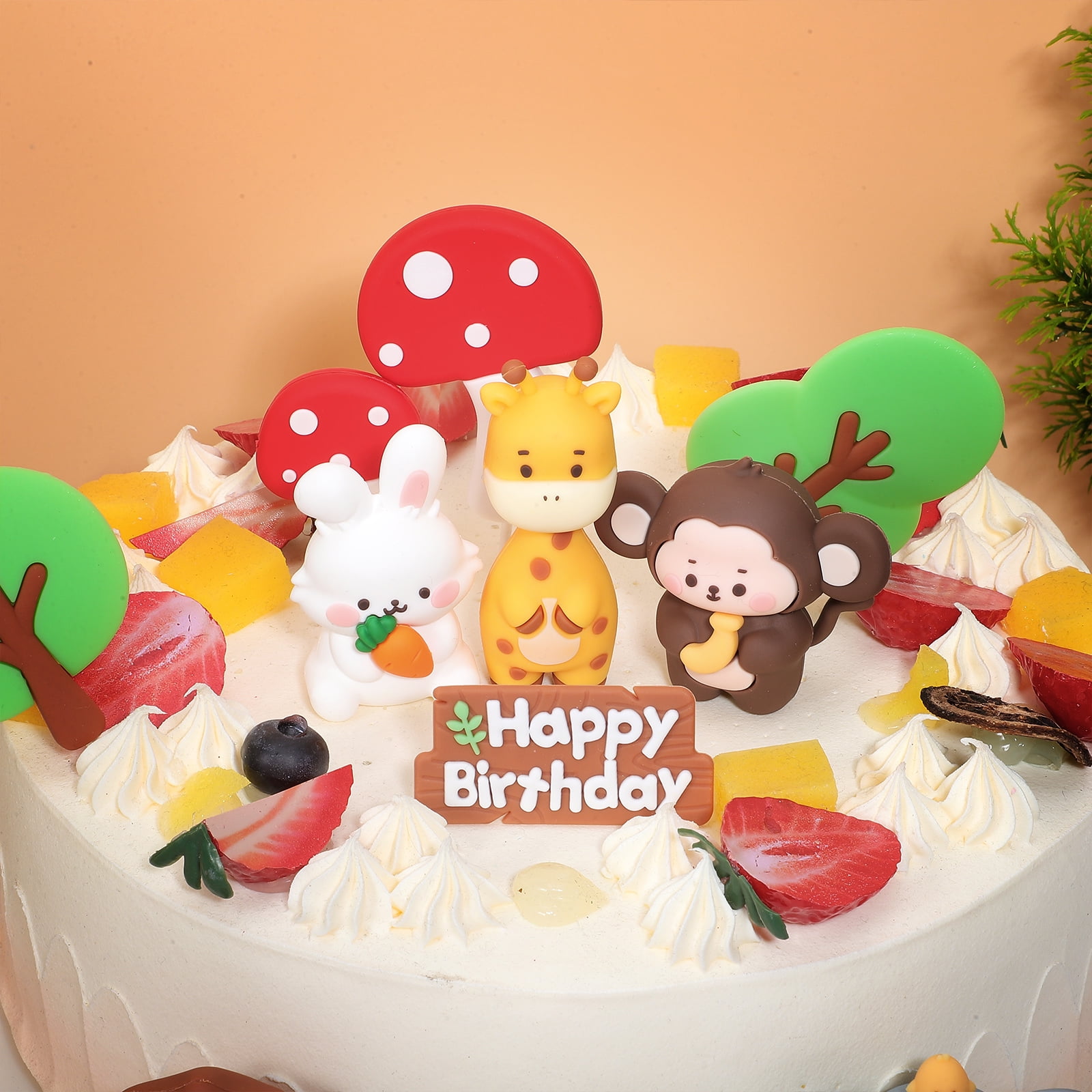 Oraceous Jungle Animal Figurines Cake Toppers Set for Birthday Party and Baby Shower (Multi-Color, 1 Pack) rns3h