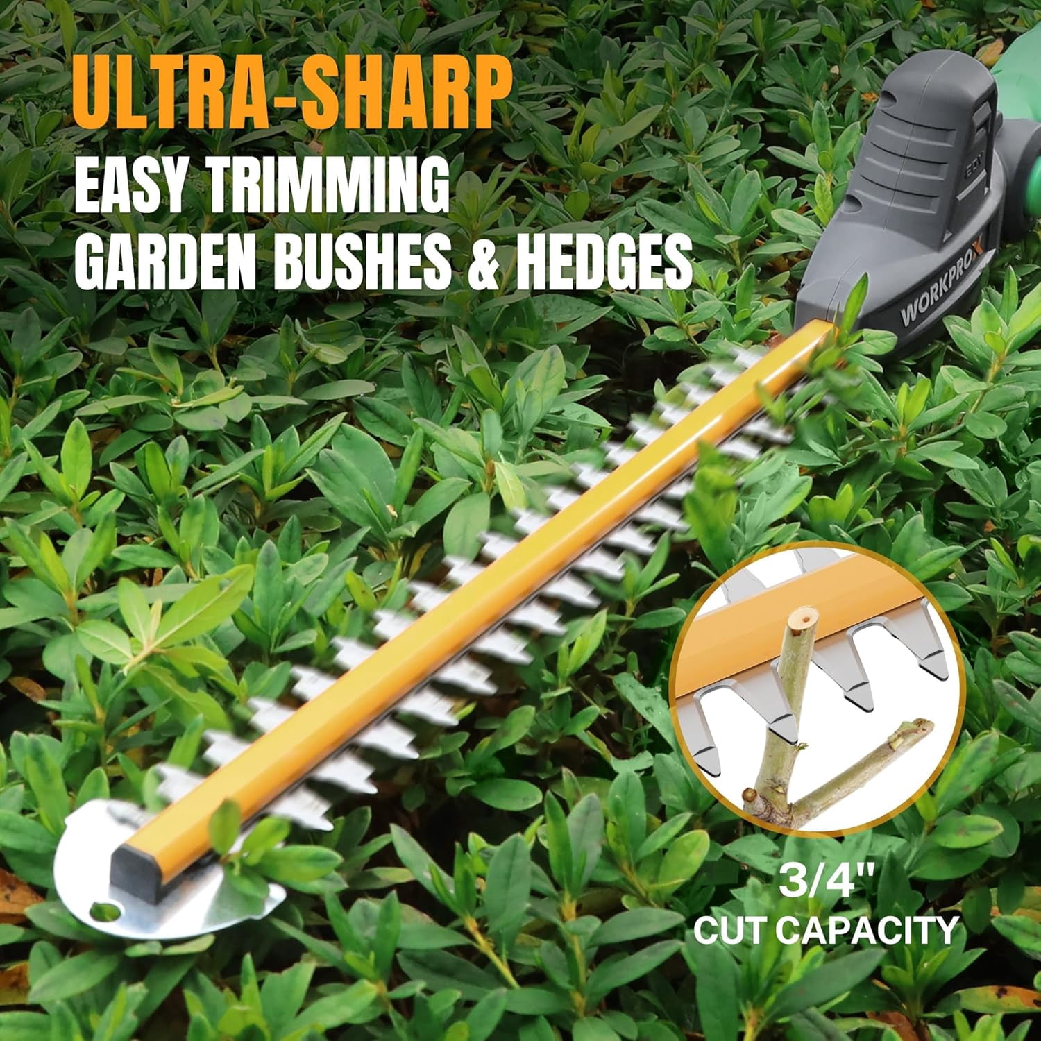 WORKPROX 20V Cordless Pole Hedge Trimmer, Telescoping Extension Pole with 11-Angle Adjustable Head (9.2 ft Reach, 2.0Ah Battery Included) tfzdb - Image 3