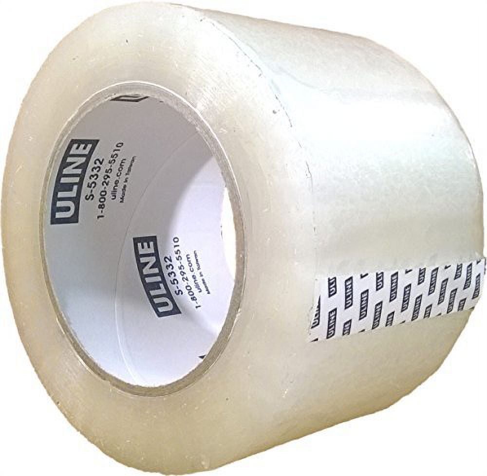 Uline Heavy Duty Packing Tape, Industrial Strength Adhesive, Crystal Clear (3 in x 330 ft, 4 Pack) wnh1f