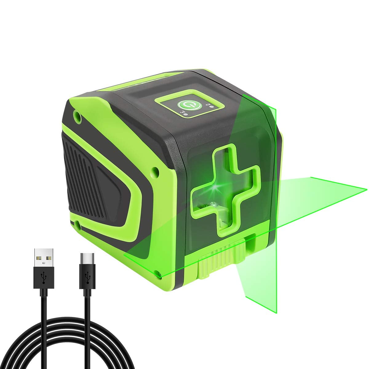 Huepar Self-Leveling Green Beam Laser Level Cross Line Tool with Rechargeable Battery (Green, 165 ft) 2pppu