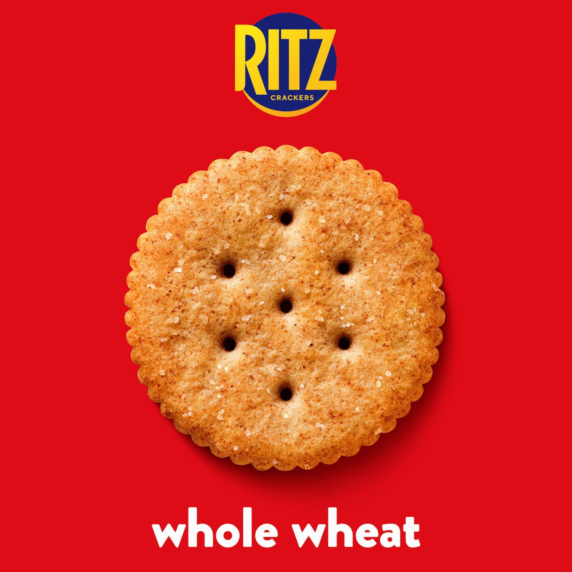 RITZ Whole Wheat Crackers, Crispy Baked Snack Crackers for Appetizers and Lunch (3 Pack, 12.9 oz) ckir5