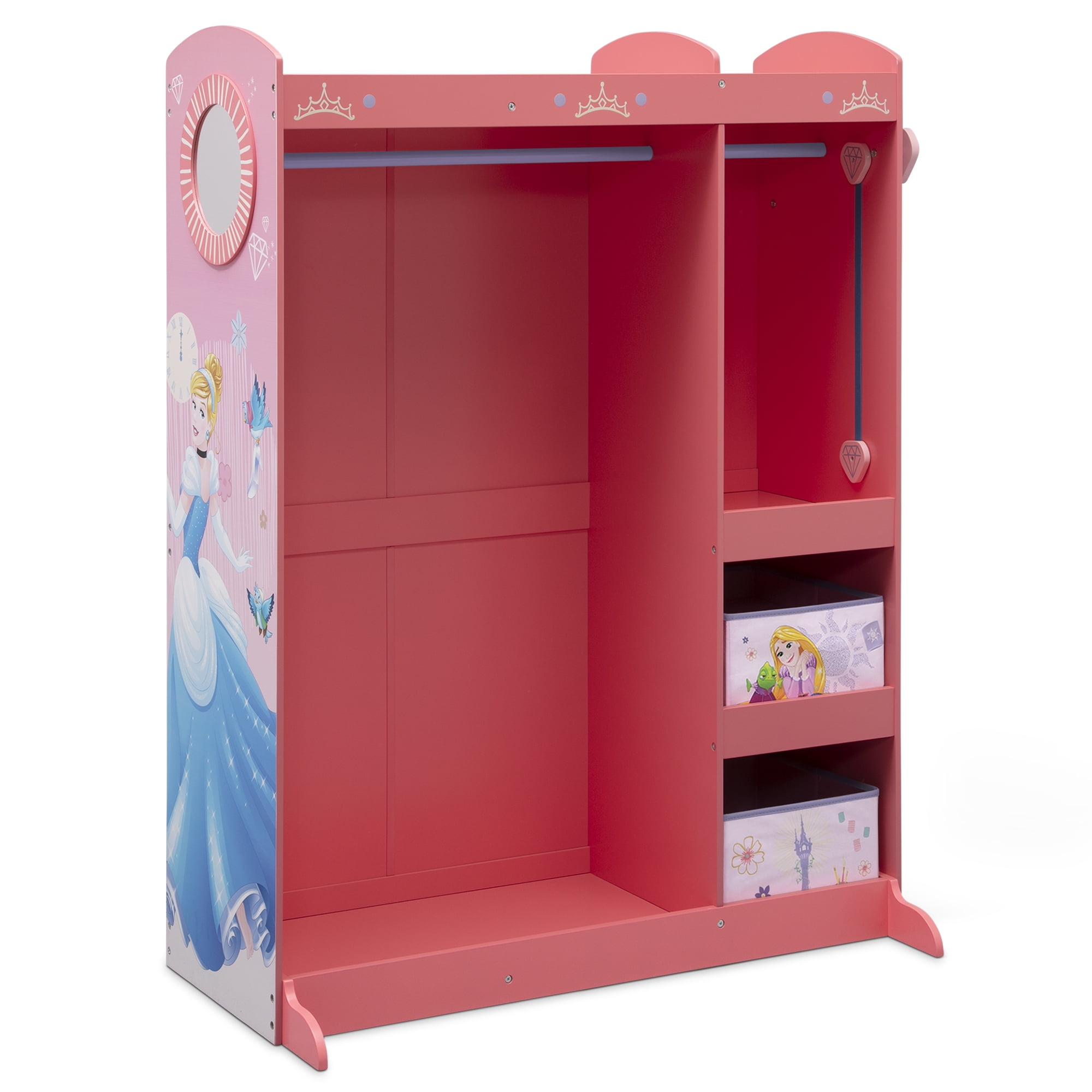 Disney Princess Dress & Play Boutique Costume Storage Wardrobe with Mirror (Pink, 37.8 in W x 18.11 in D x 47.64 in H) 7xbhz
