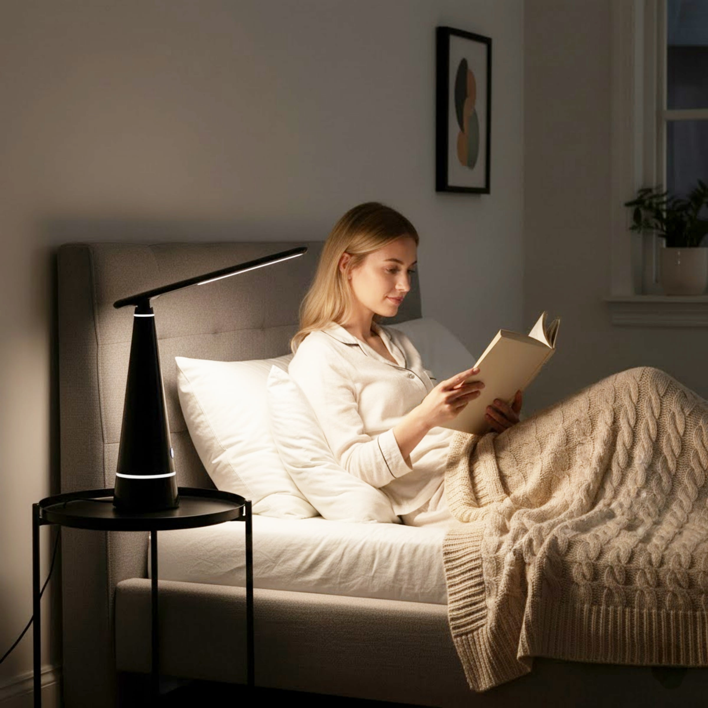 Lavish Home Modern LED Desk Lamp, Adjustable Brightness Task Light for Office and Study (Black, 15 in Height) fnj2m