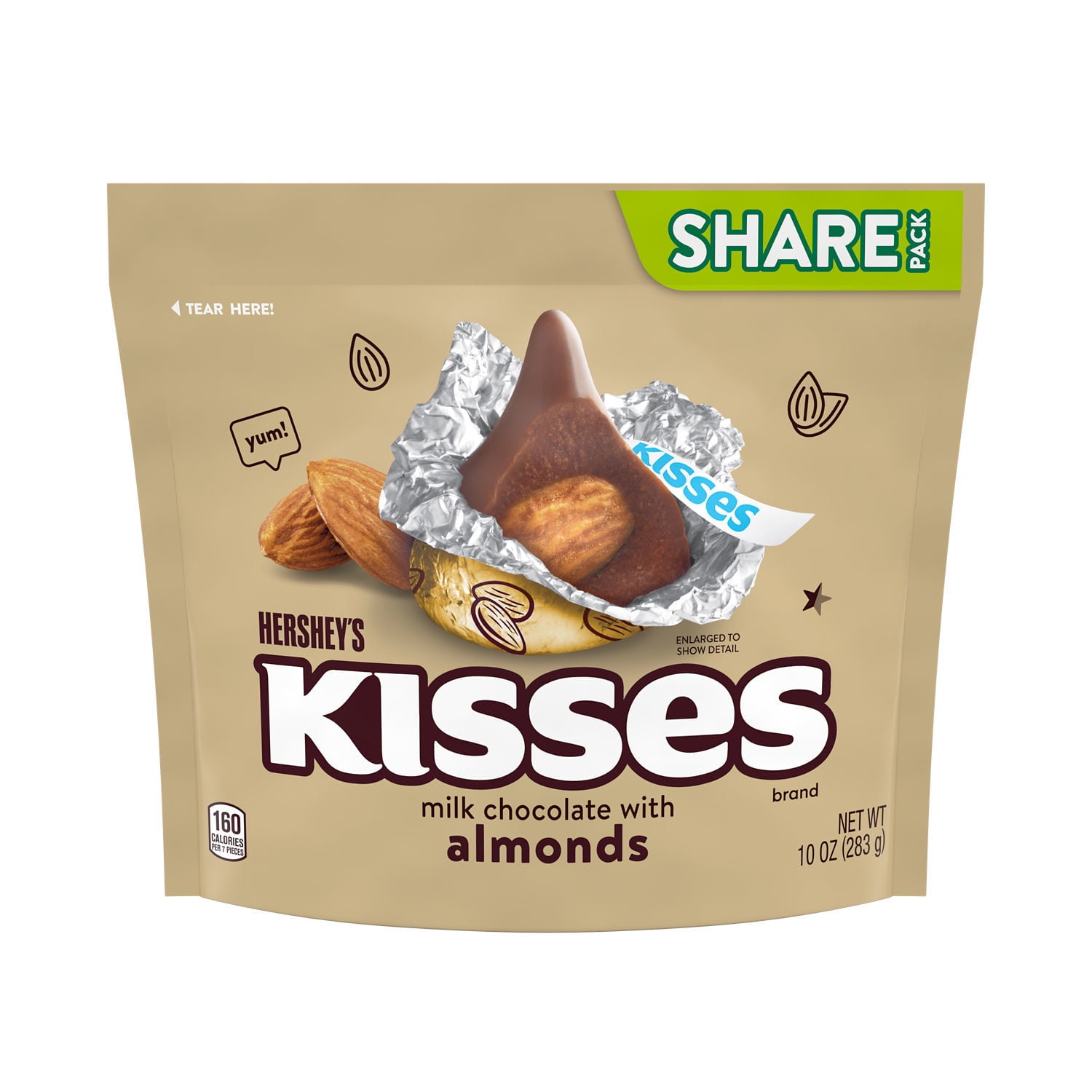 Hershey's Kisses Milk Chocolate with Almonds Candy (10 oz) 70c23