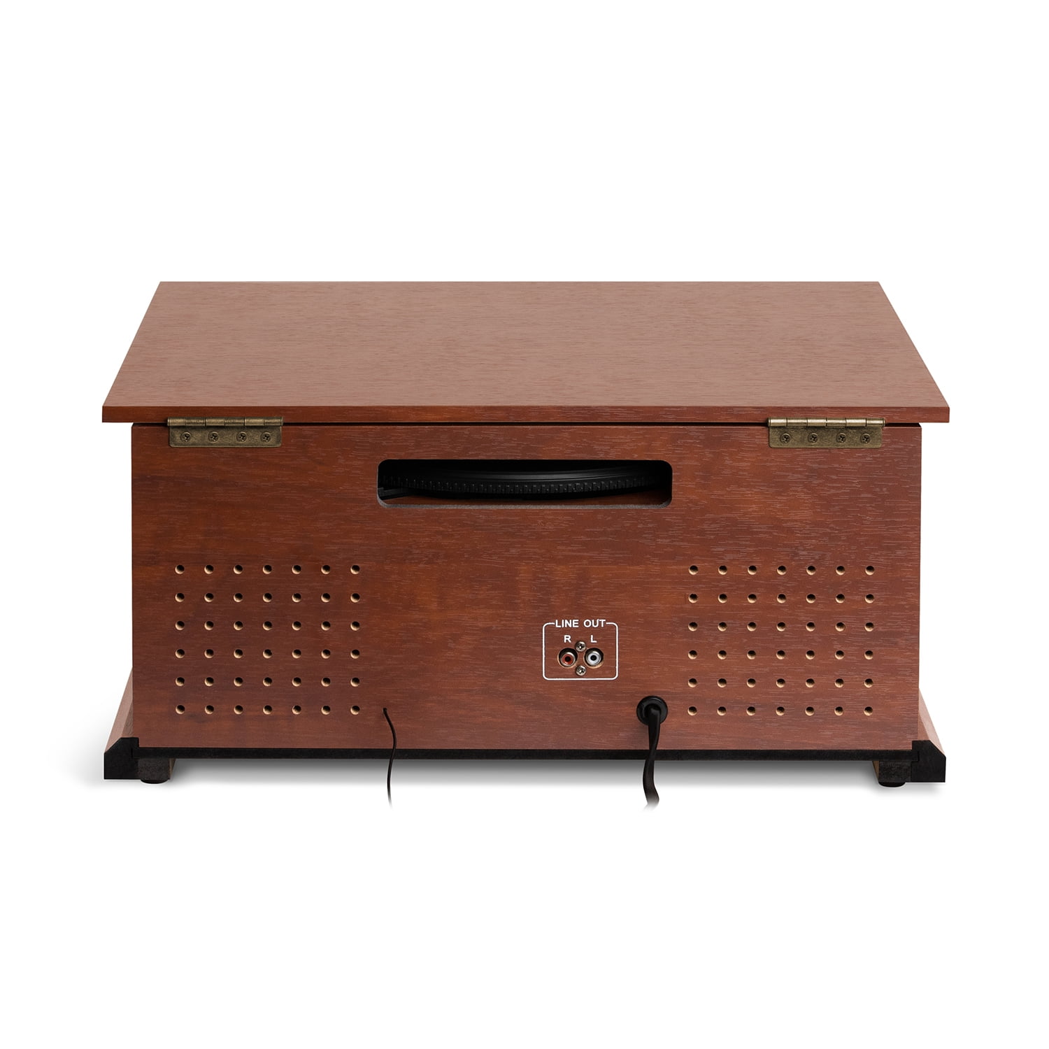 Victrola Lawrence 4-in-1 Bluetooth Record Player with FM Radio and Wireless Streaming (Espresso, 1 Unit) nrrxu