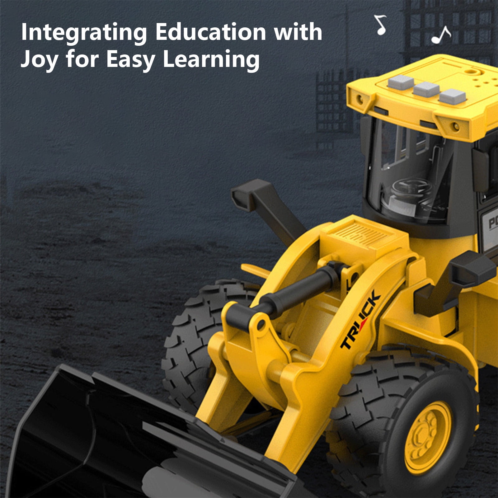 Fuebueo Push and Go Construction Excavator Toy for Toddlers (Yellow, 1 Pack) ul5ri