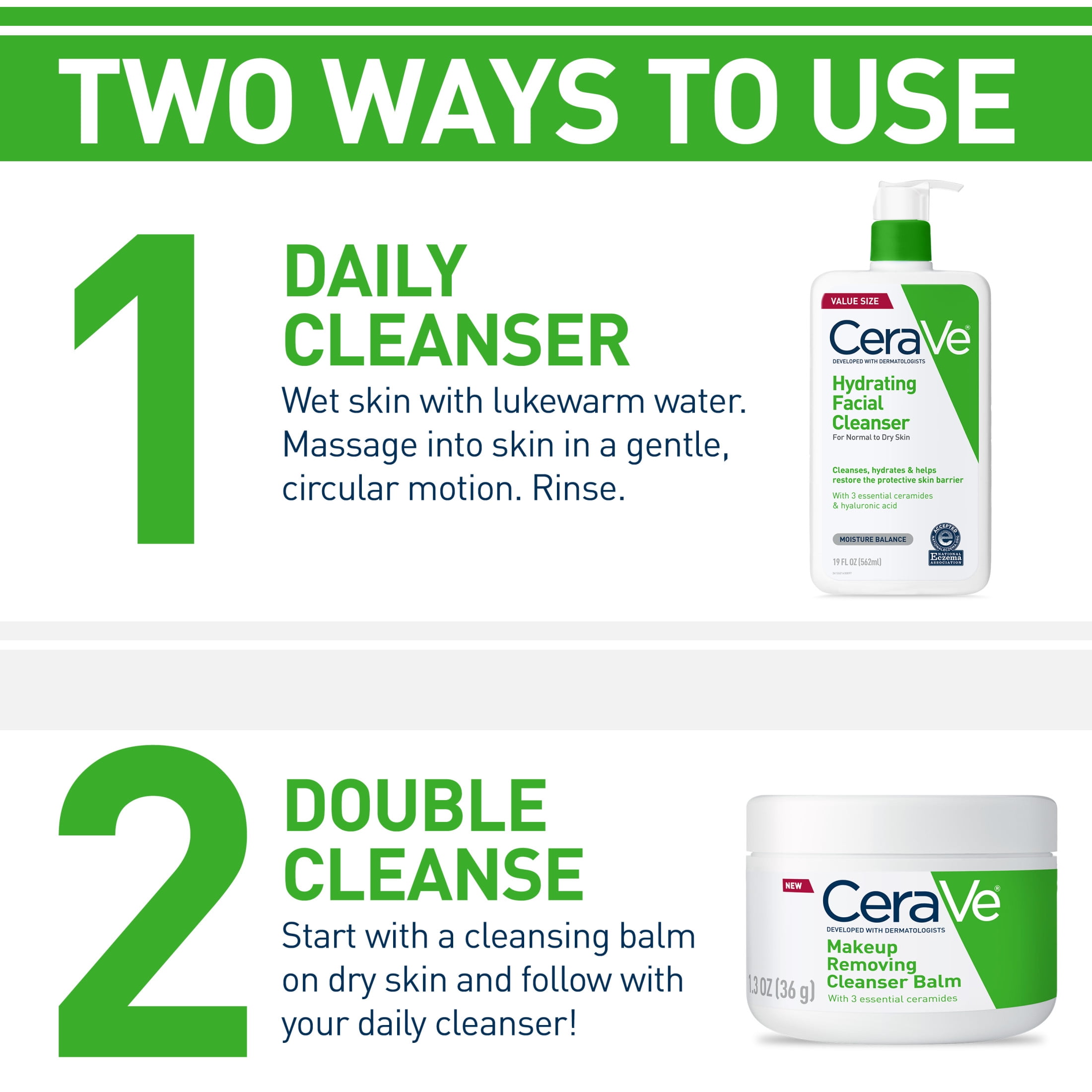 CeraVe Hydrating Facial Cleanser for Normal to Dry Skin, Daily Face Wash with Hyaluronic Acid and Ceramides (16 fl oz) jlpaz