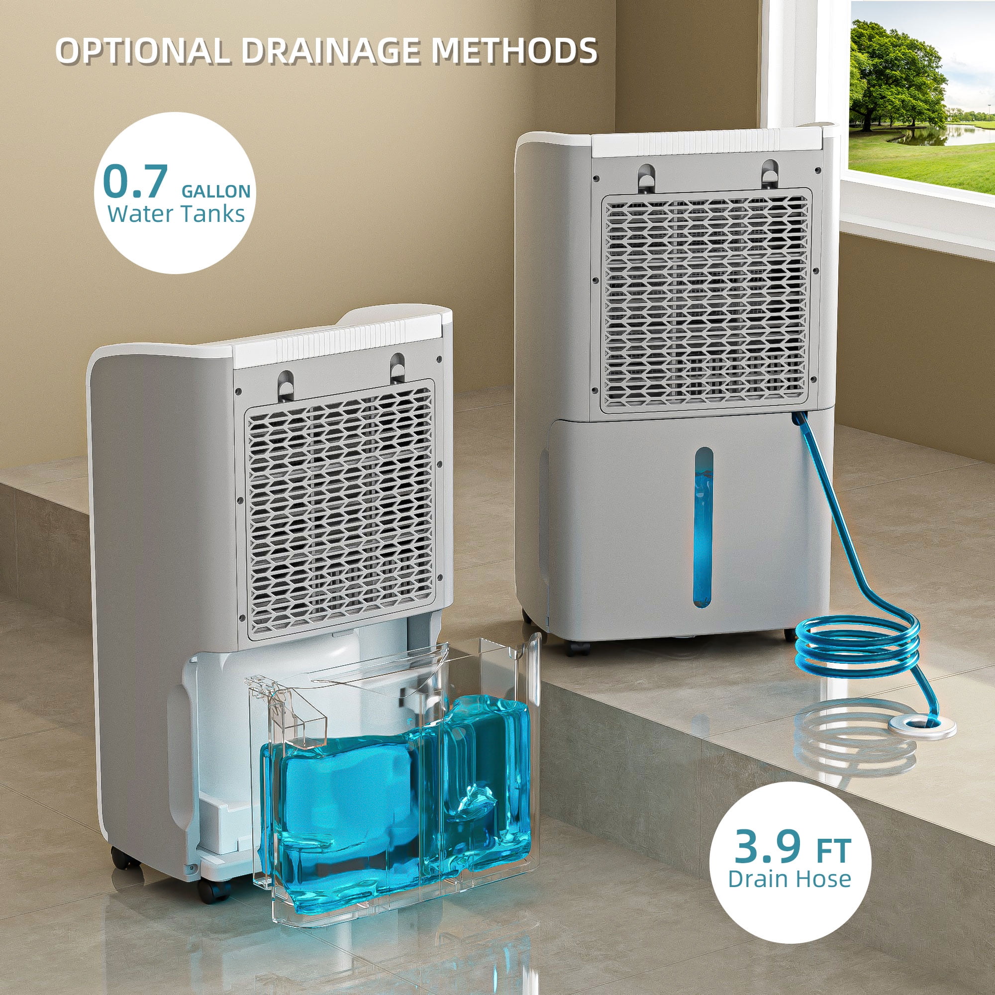 Rocyis Compressor Dehumidifier for Home, Quiet Operation, Programmable Settings (70 Pints, 4500 Sq. Ft.) yayb0