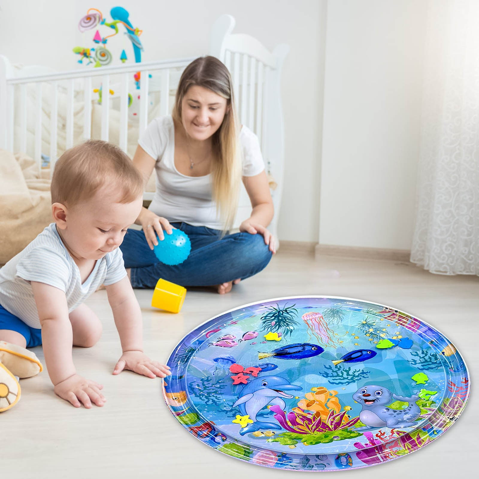 Lilixerw Water Sensory Playmat for Cats and Dogs (Upgraded Thickened Interactive Pet Cooling Mat, 24 in x 20 in) ipgbw