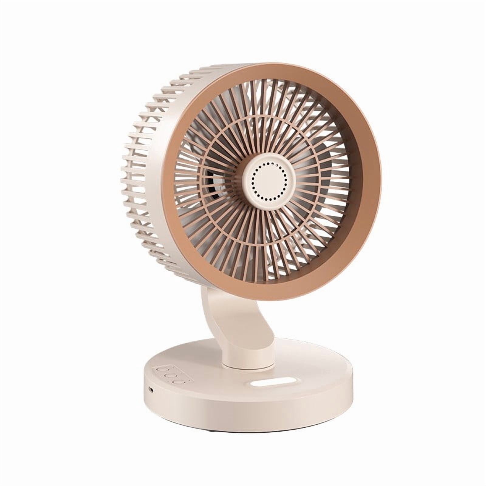 Specollect Oscillating Desk Fan with Remote Control, Quiet Brushless Motor, Night Light and Aromatherapy (Beige, 1 Pack) zrd3v