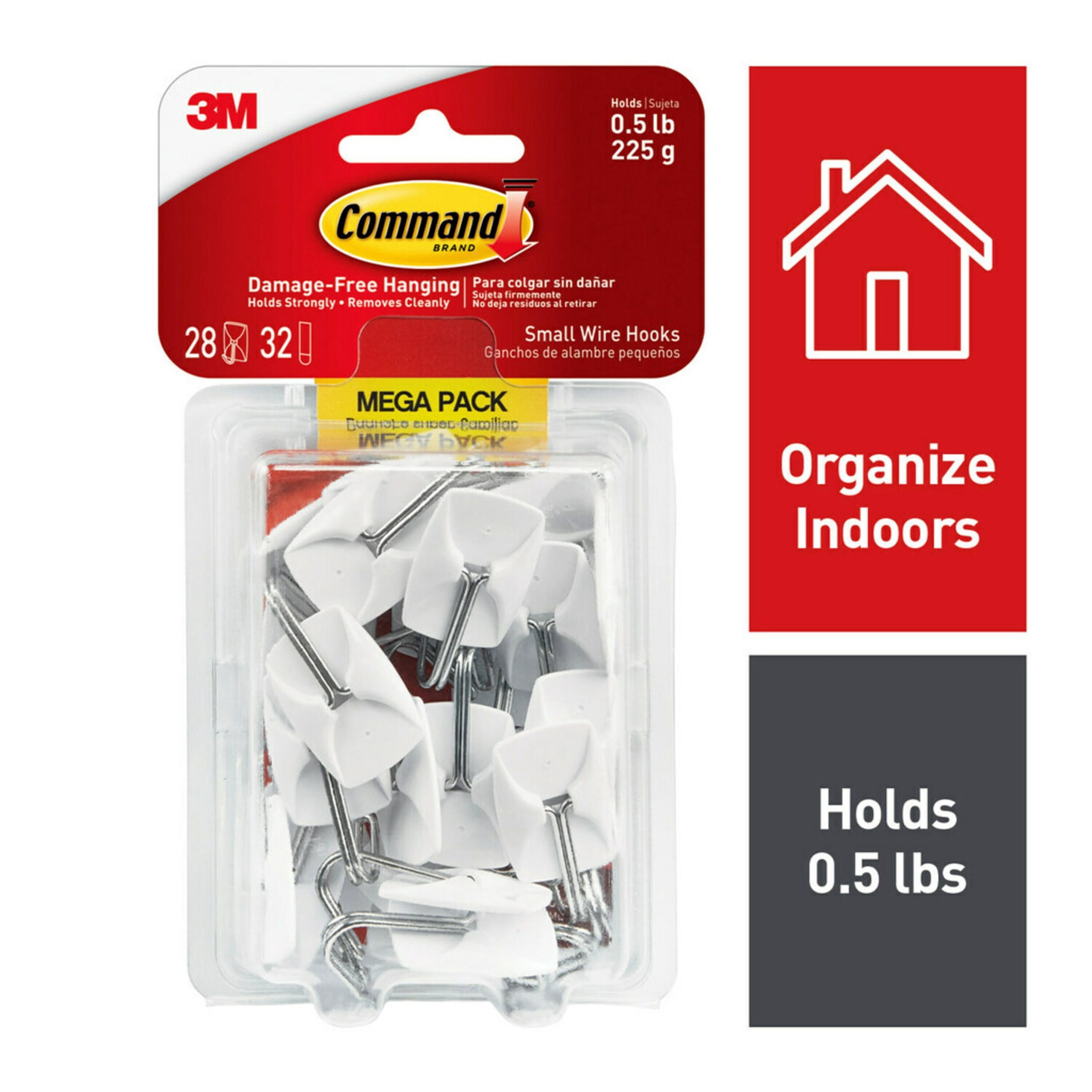 Command Small Wire Toggle Hooks (White, 28 Hooks, 32 Strips) 65ao3